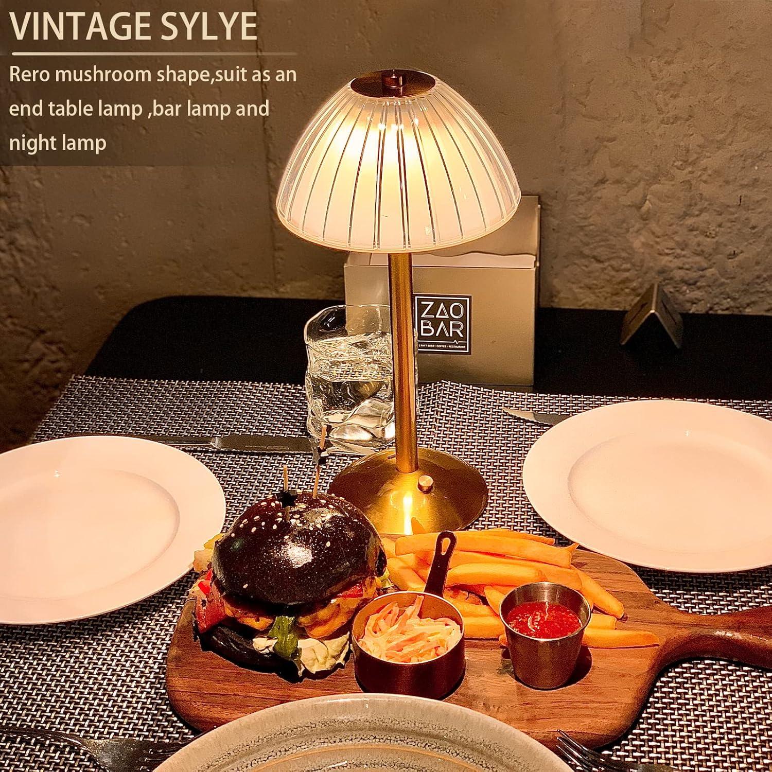 Juego de 2 lámparas de mesa LED TIMEGOA con batería 1600 mAh