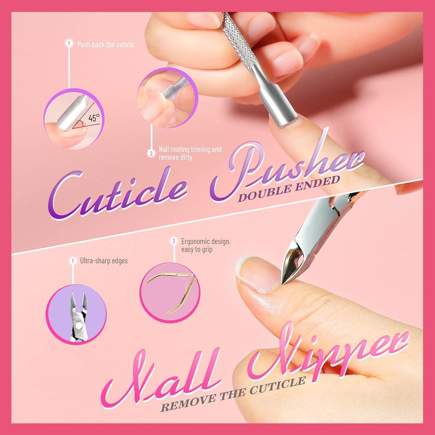 Kit Removedor de Esmalte Gel Teenitor Rosa - 10 Piezas