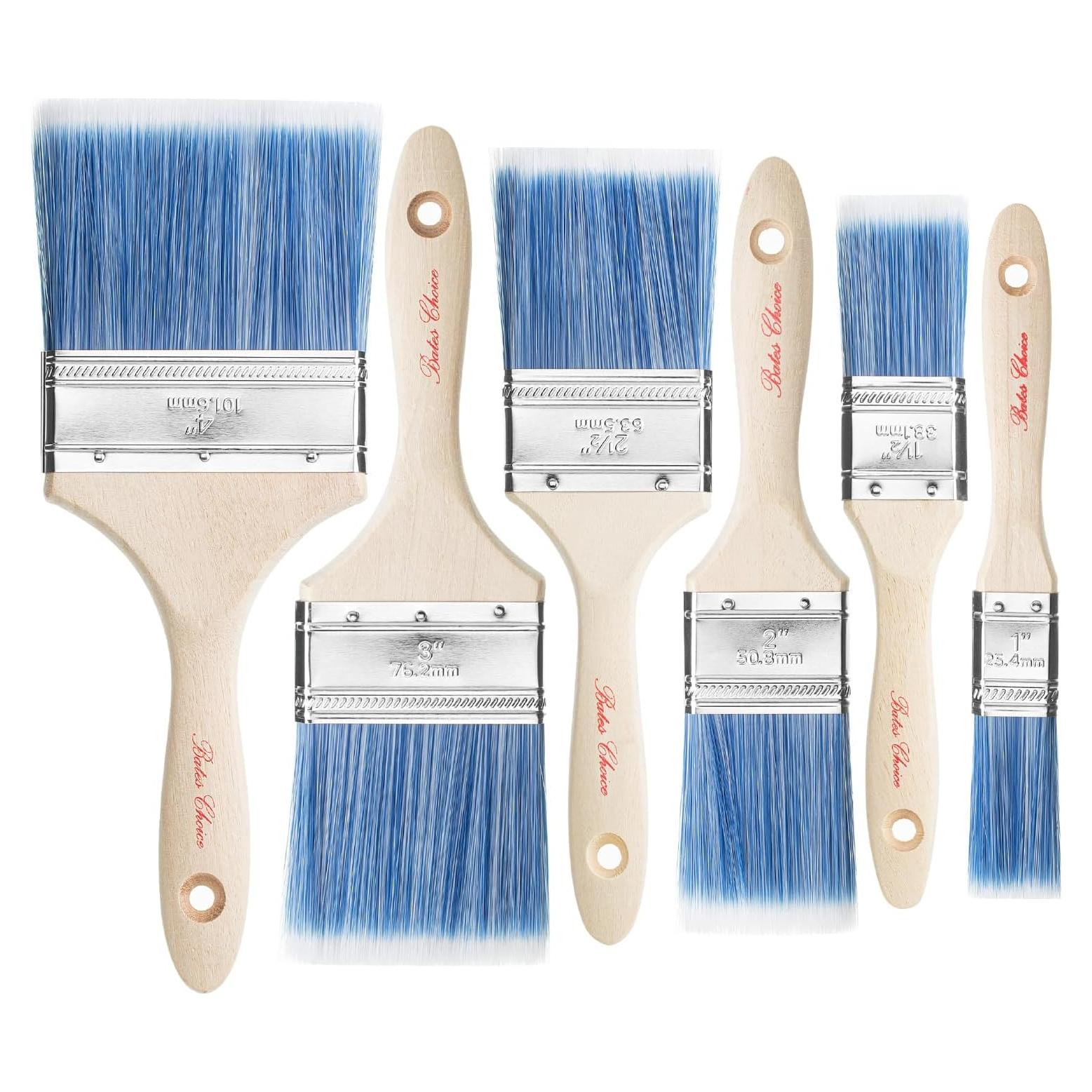 Pinceles de Pintura Bates - 6 Tamaños, Mango de Madera