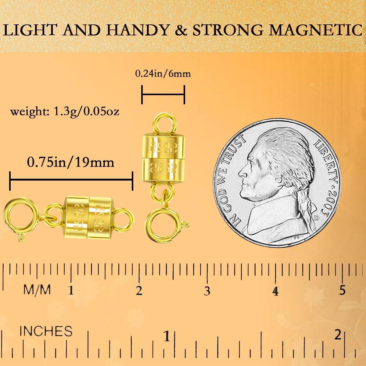 Cierres Magnéticos de Plata 925 Oilzorr para Collares y Pulseras - 10 Pcs