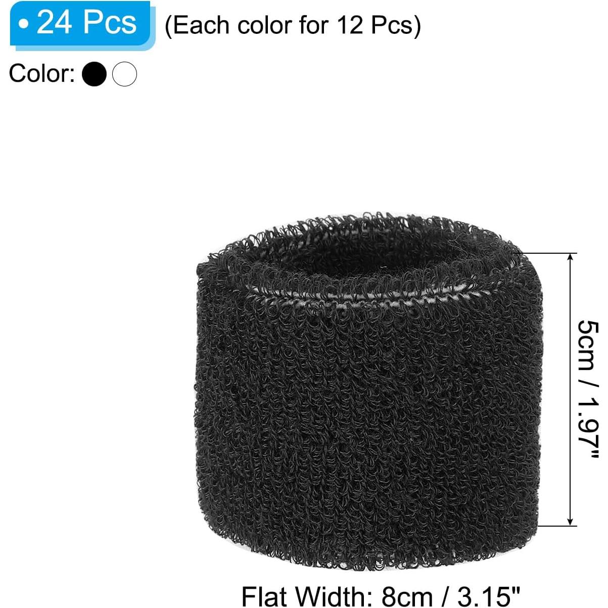 Muñequera Deportiva PATIKIL de Algodón Toalla 24 Piezas