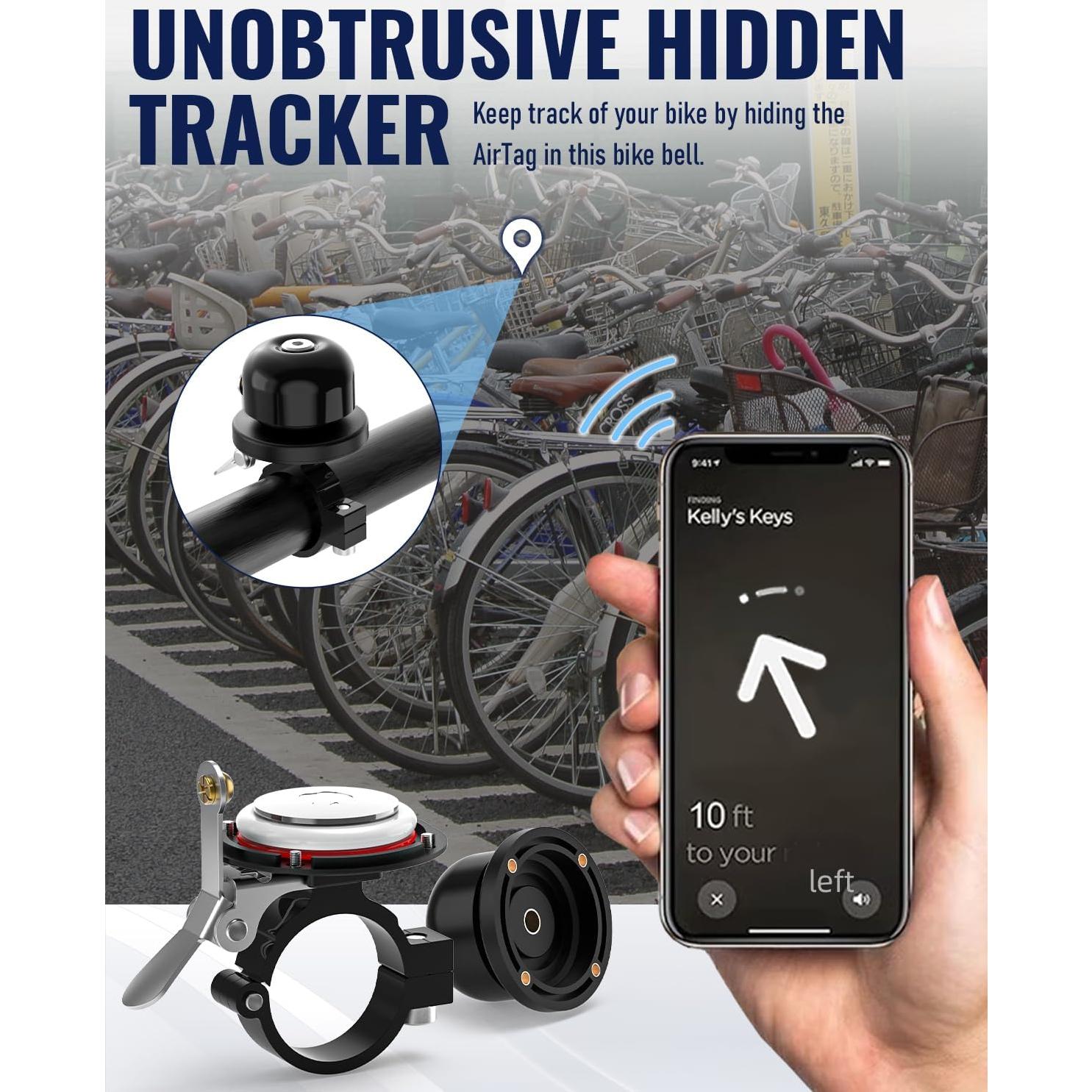 Timbre de bicicleta VICTGOAL VGA802 con soporte para AirTag