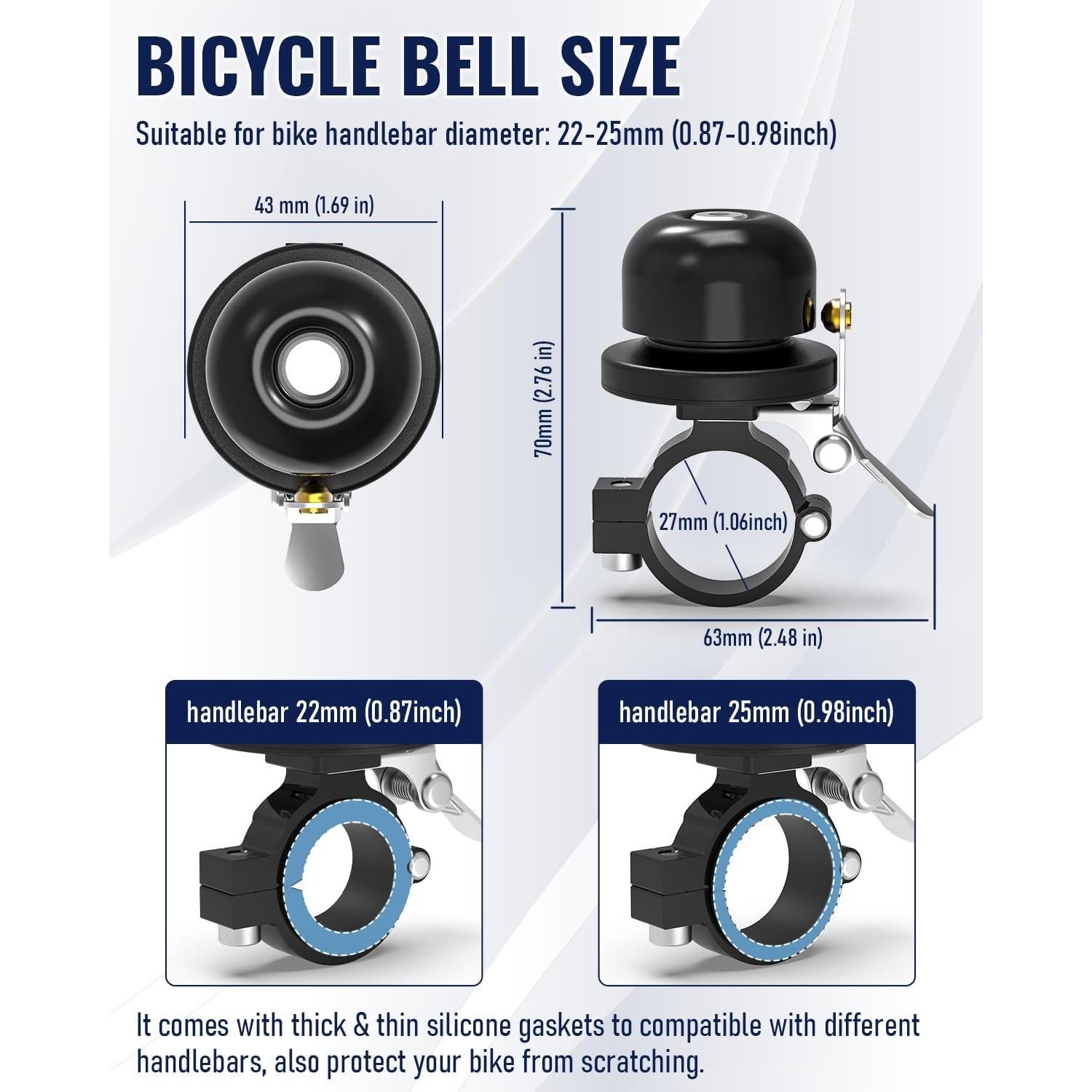 Timbre de bicicleta VICTGOAL VGA802 con soporte para AirTag