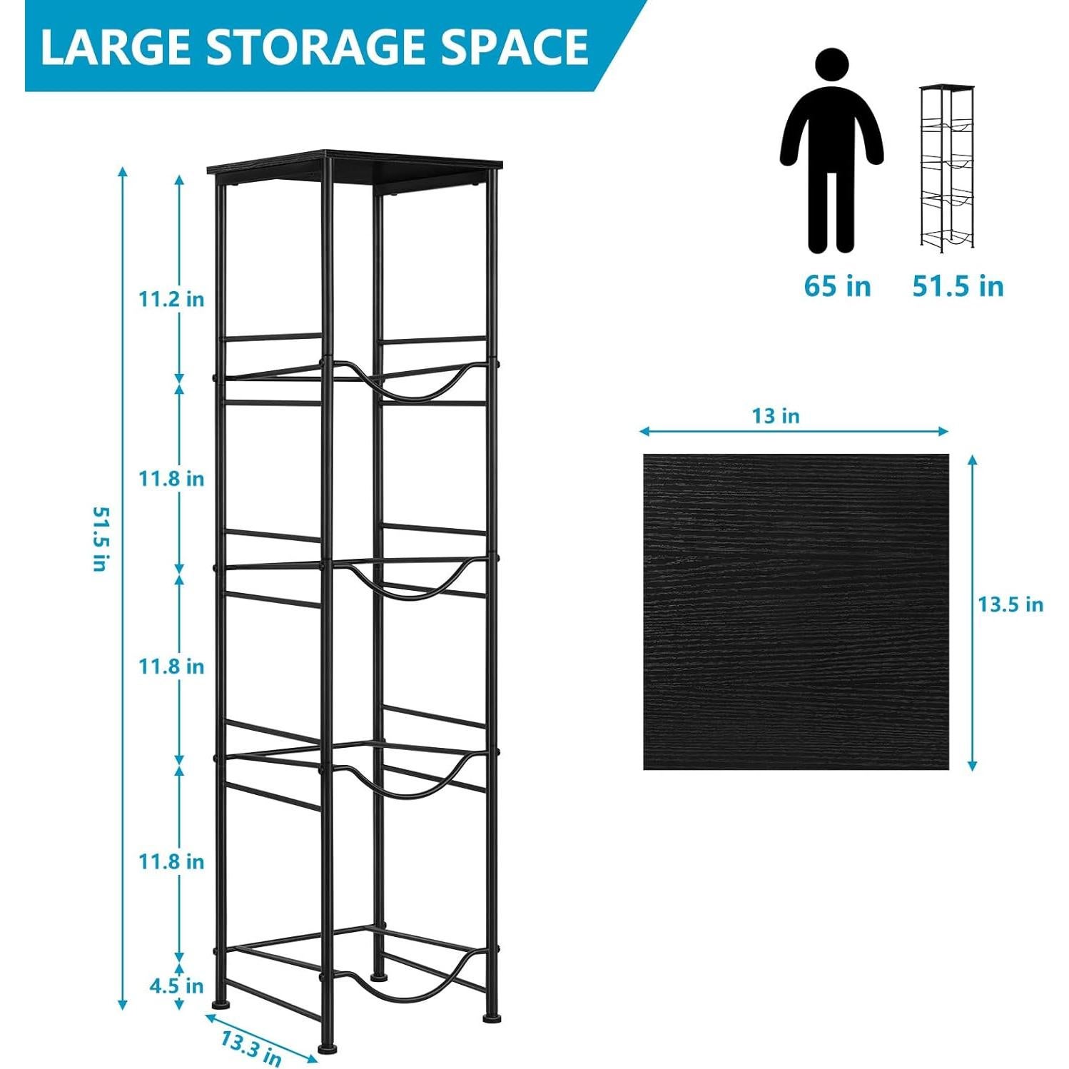 Soporte para Jarras de Agua ETELI 4 Niveles Negro 20 kg