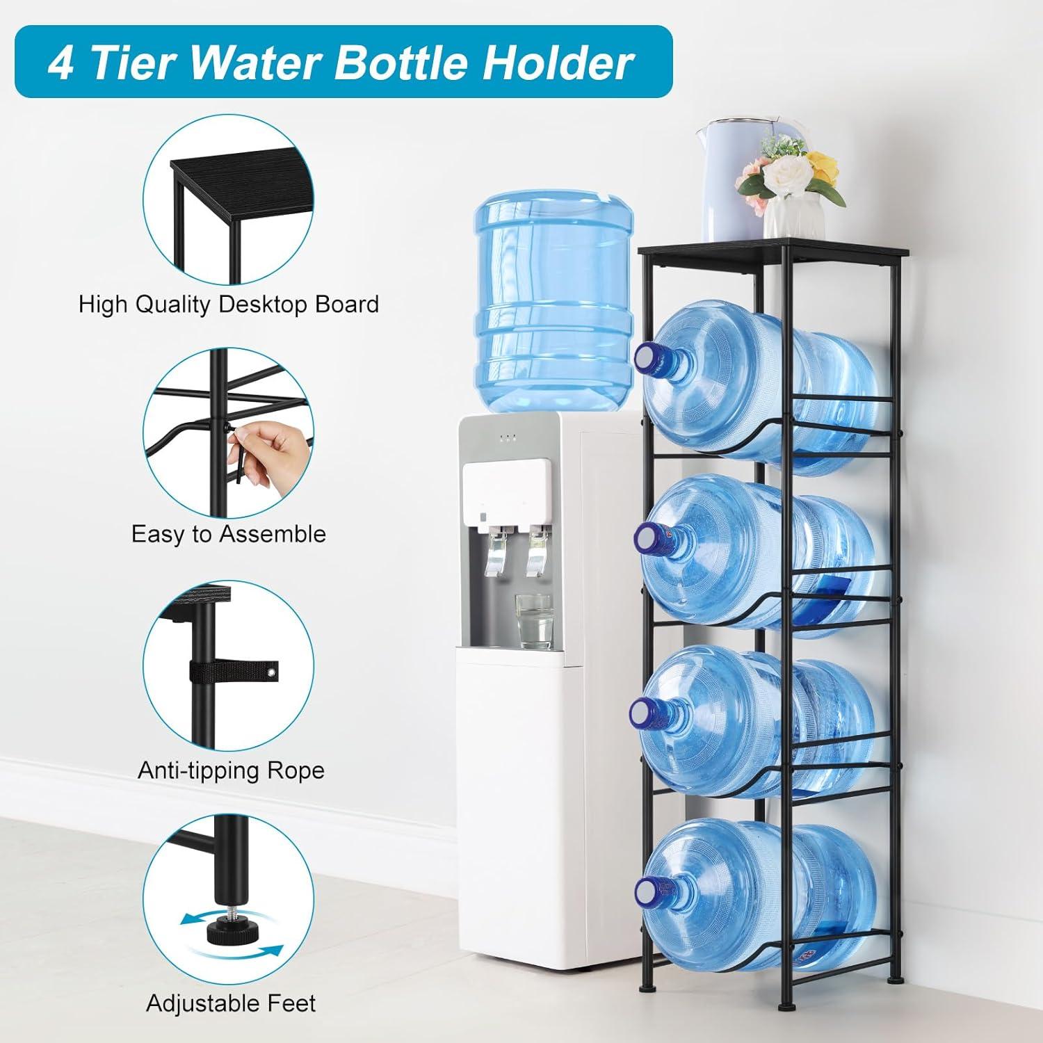 Soporte para Jarras de Agua ETELI 4 Niveles Negro 20 kg