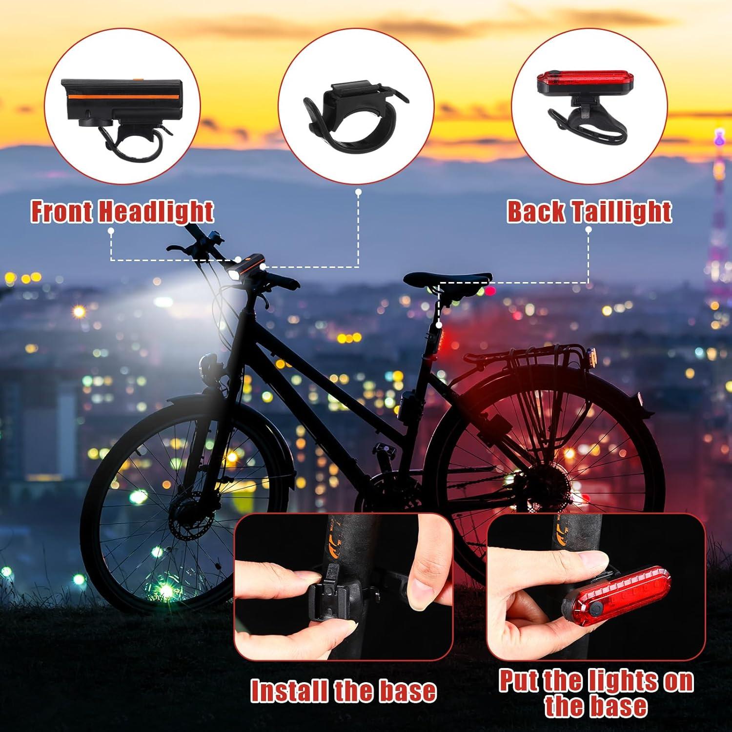 Conjunto de Luces LED para Bicicleta Hanaive TE3533 4 Juegos