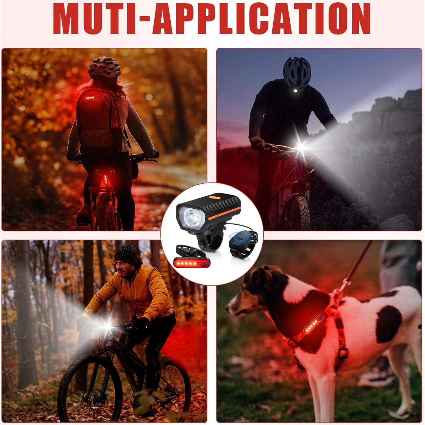 Conjunto de Luces LED para Bicicleta Hanaive TE3533 4 Juegos