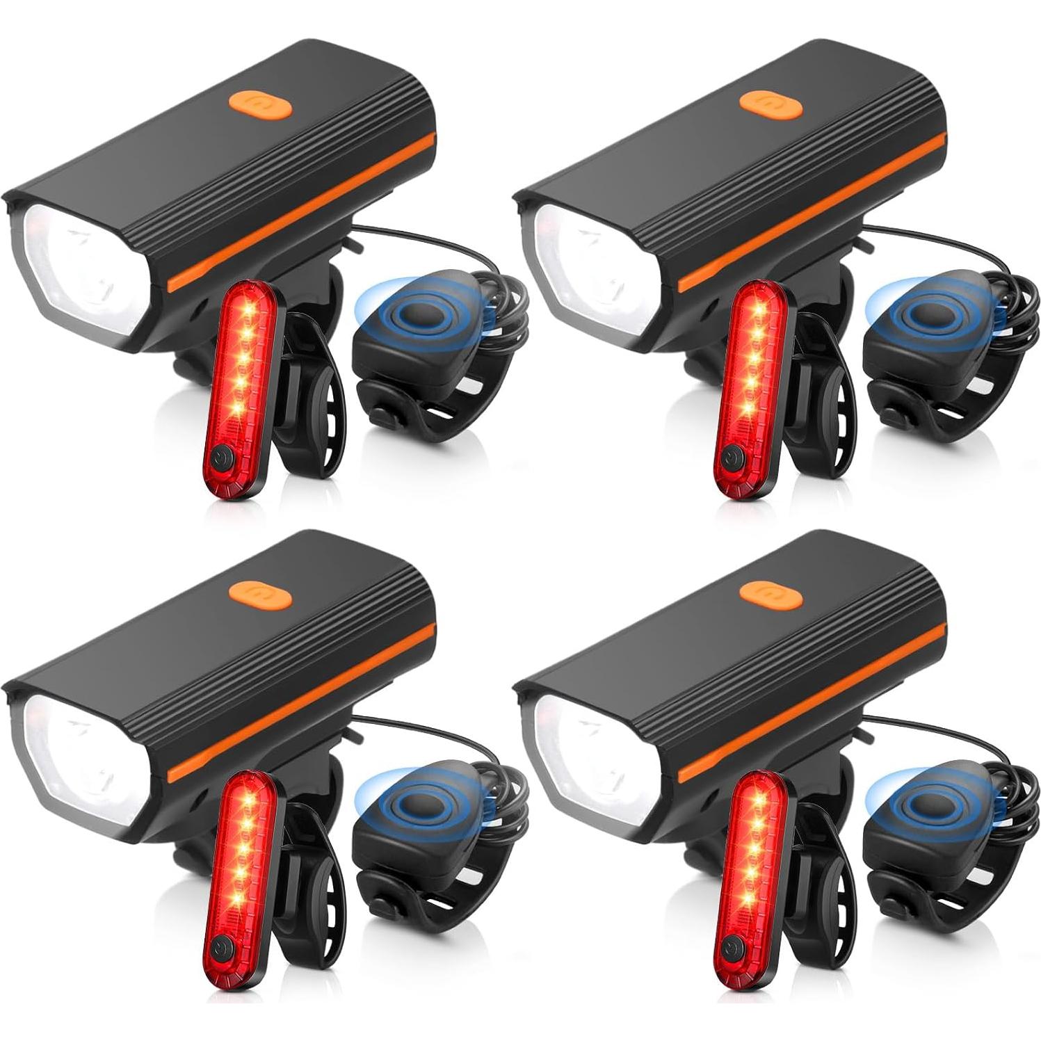 Conjunto de Luces LED para Bicicleta Hanaive TE3533 4 Juegos
