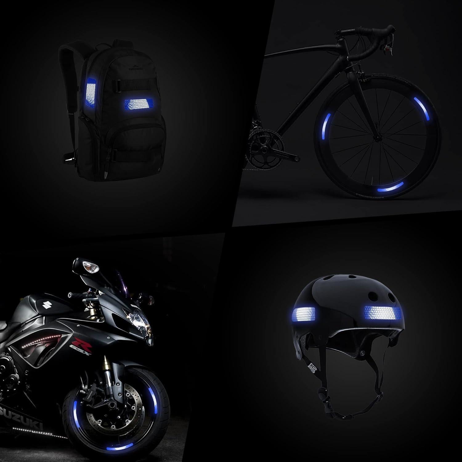 Calcomanías Reflectantes LOOM para Ruedas de Bicicletas 18pc Azul