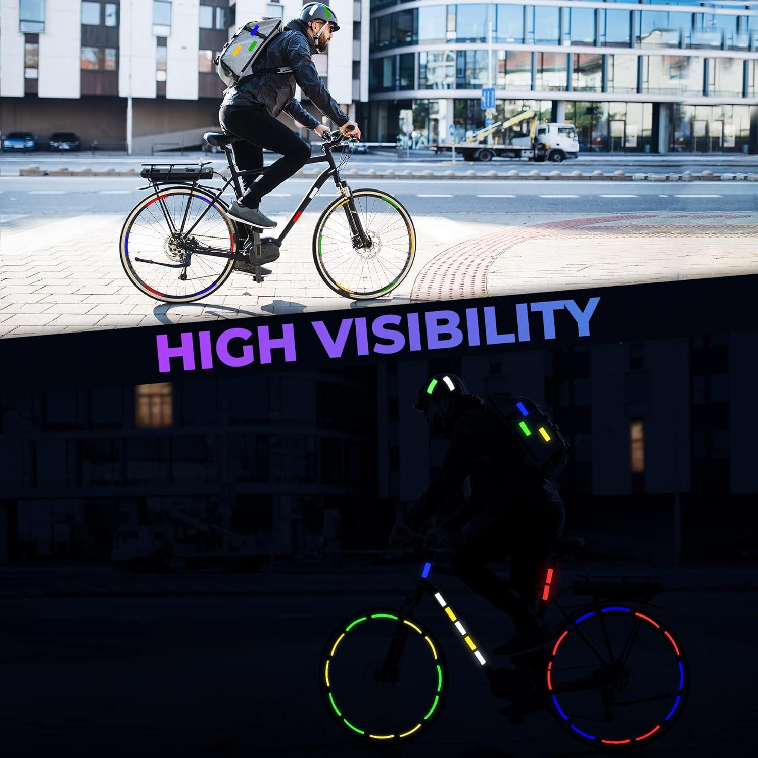 Calcomanías Reflectantes LOOM para Ruedas de Bicicletas 18pc Azul