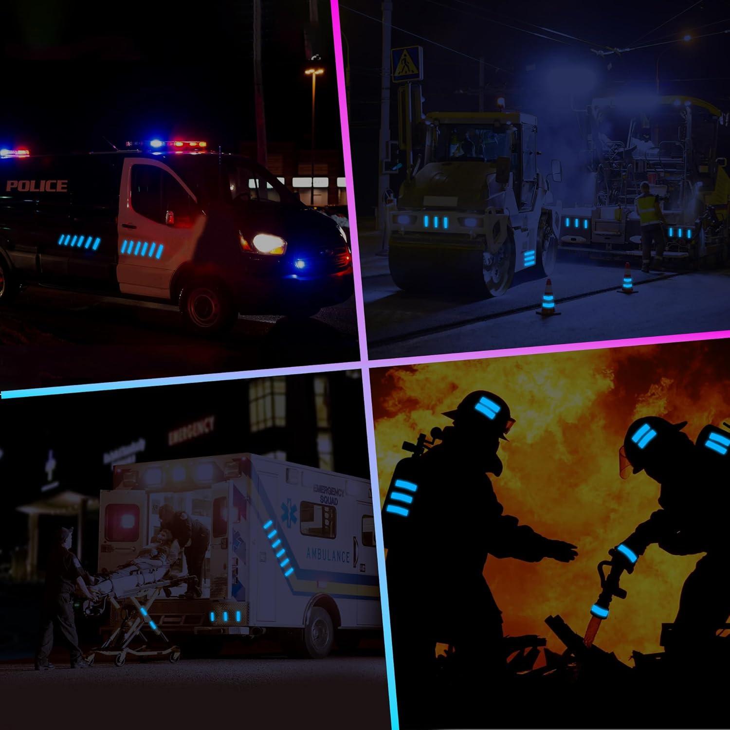 Calcomanías Reflectantes LOOM para Ruedas de Bicicletas 18pc Azul