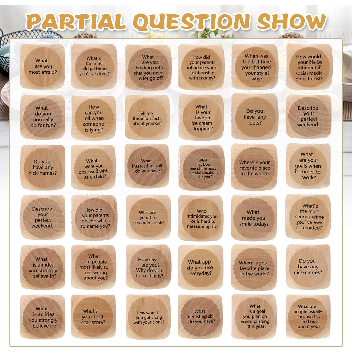 Juego de Dados Rompehielos Hanaive 12 Pcs Madera 4x4 cm