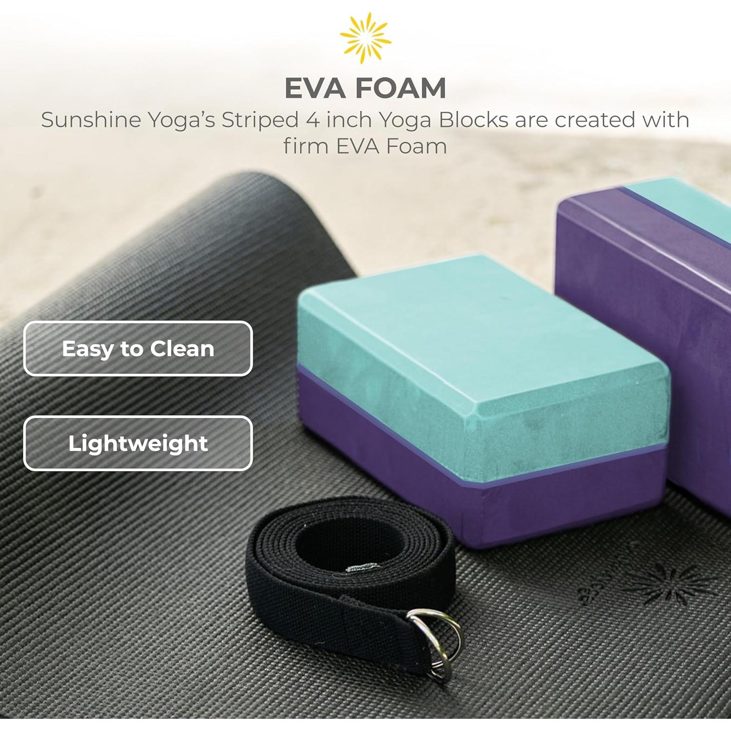 Bloques de Yoga Sunshine 6 Piezas EVA 4" Antideslizantes