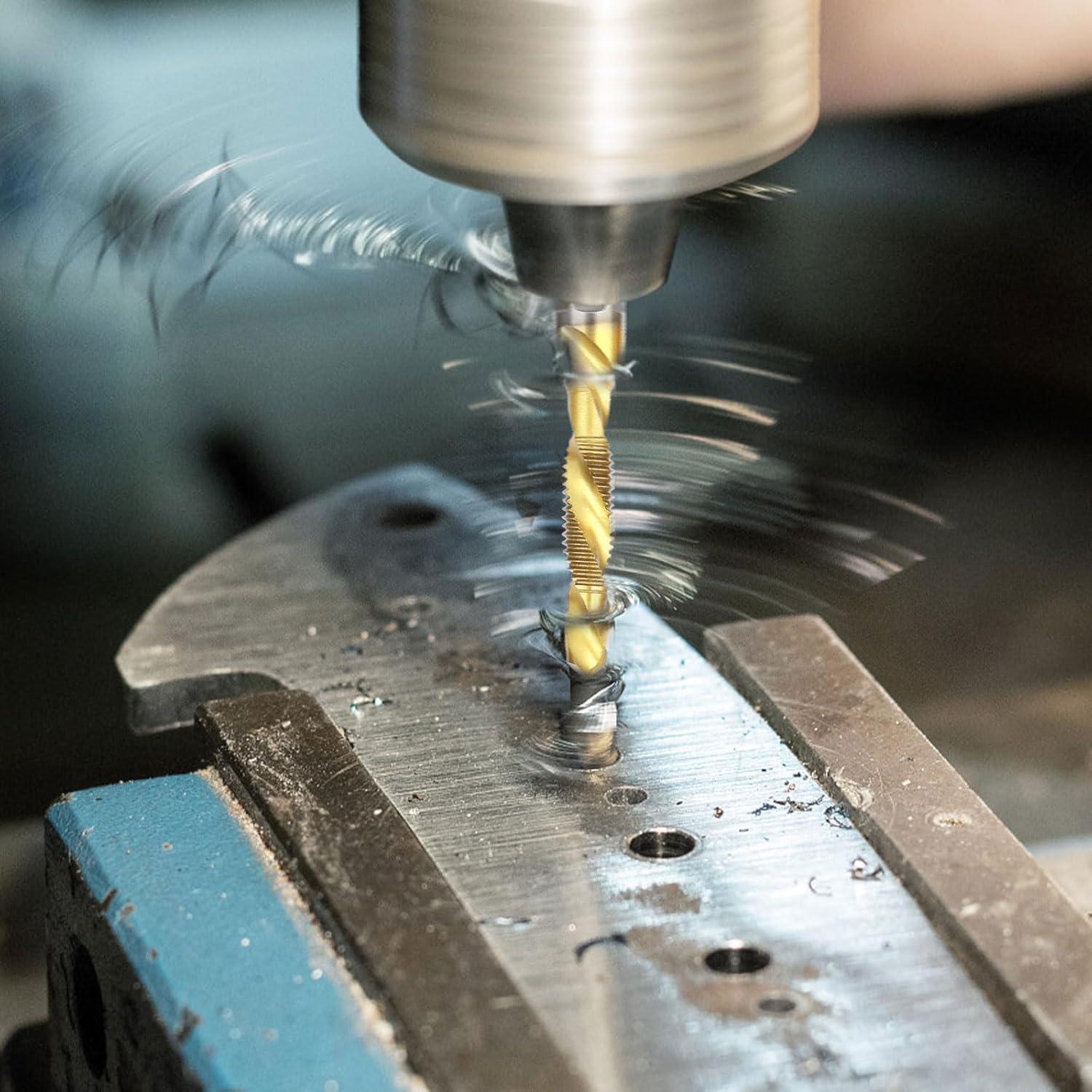 Conjunto de Brocas y Machos 6 PCS Valkynos 1/4-20NC Titanio