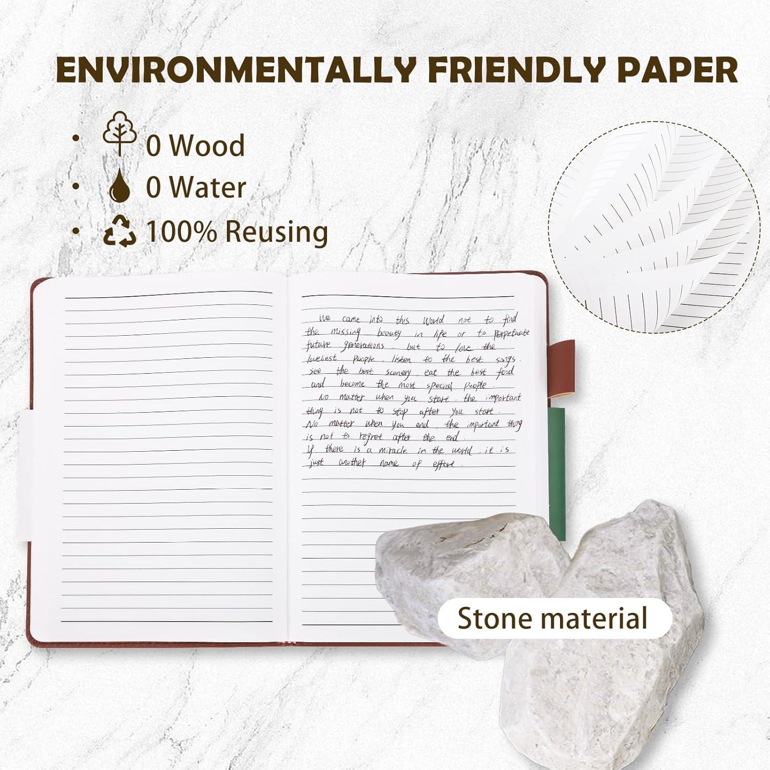 Cuaderno A5 Stonetime de Papel de Piedra Impermeable Azul