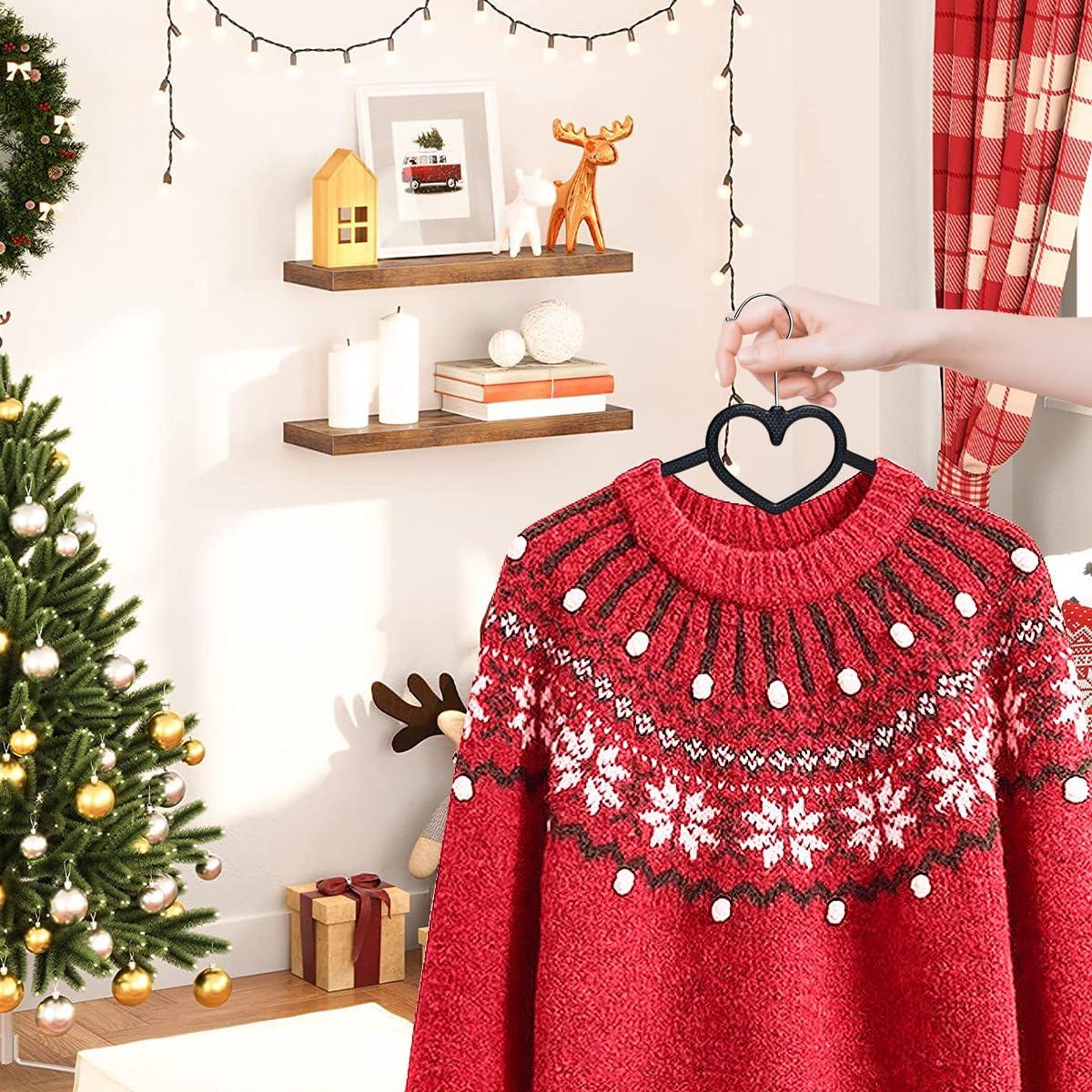 Perchas delgadas ZRKFSR 20 Pack negras para ropa - Ahorra espacio