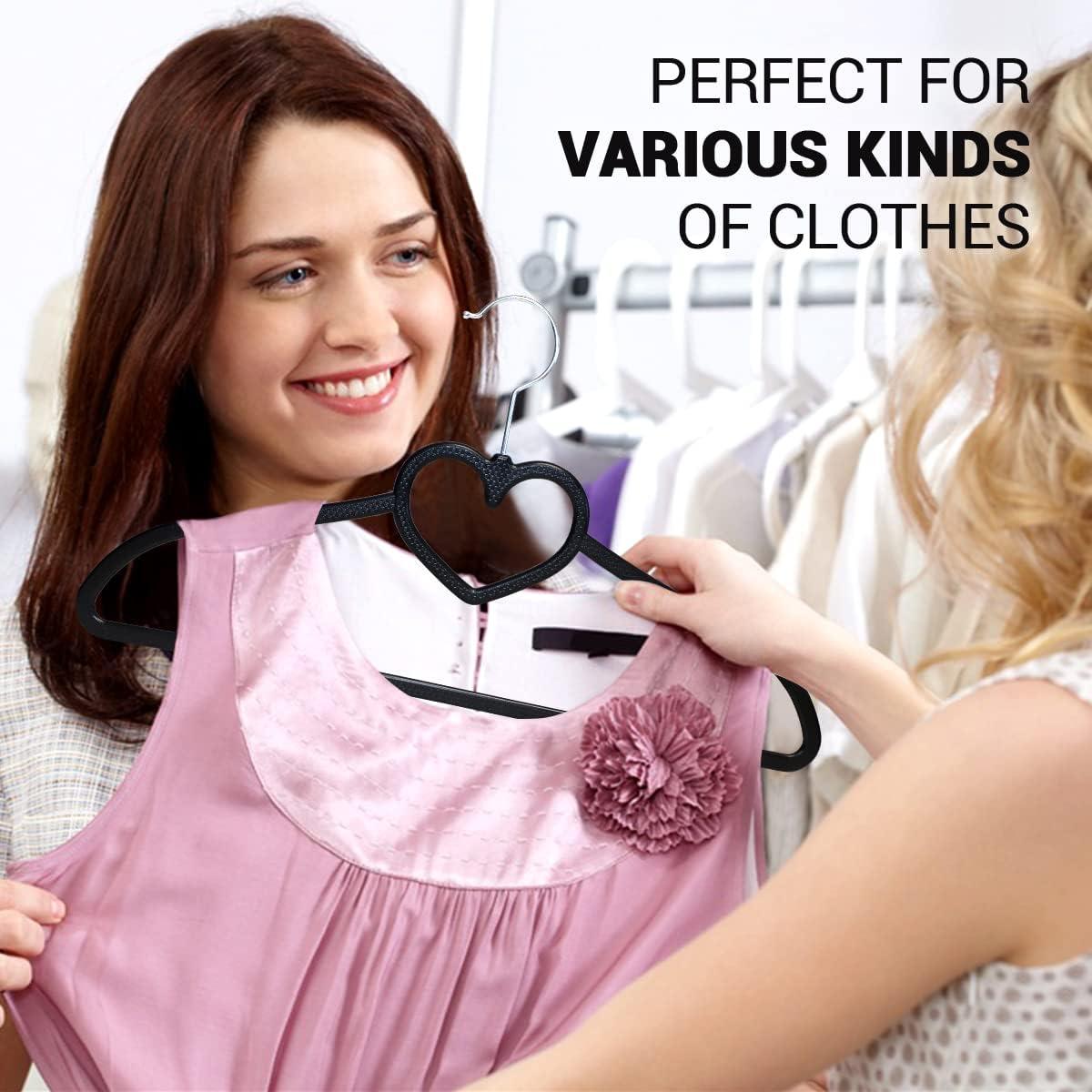 Perchas delgadas ZRKFSR 20 Pack negras para ropa - Ahorra espacio