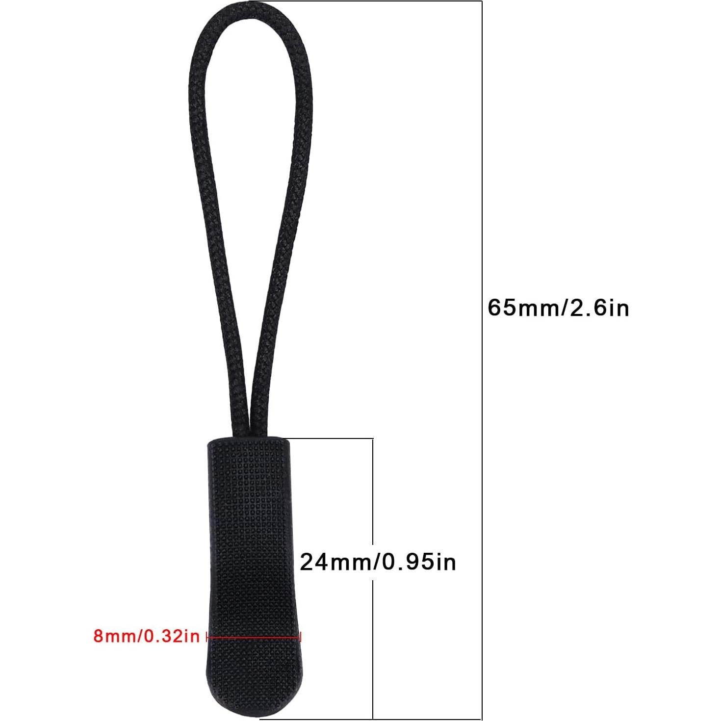 Tiradores de Cremallera Urmspst 20 Pcs Negro 65mm