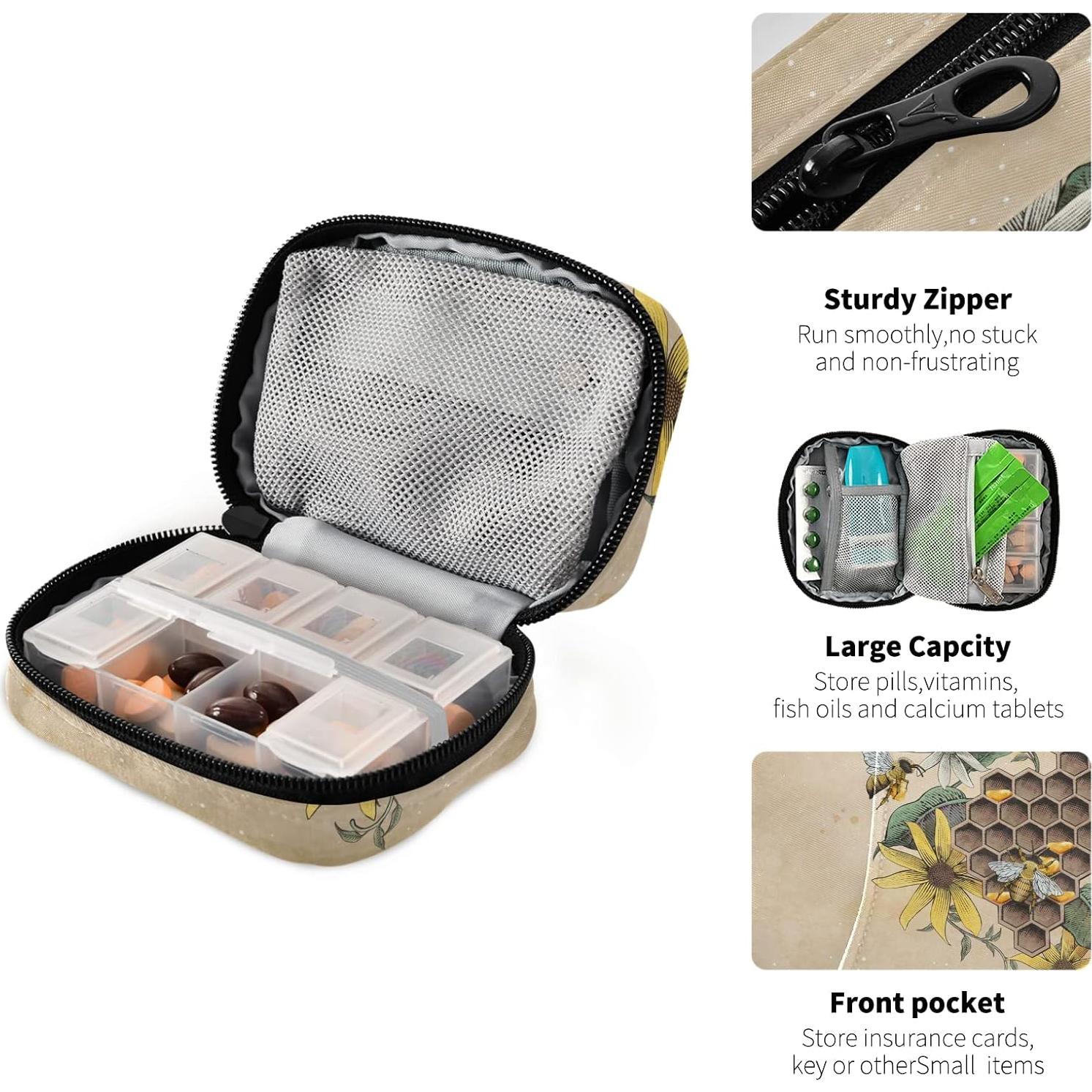 Pastillero Vintage Naanle 7 Días Compacto con Cremallera