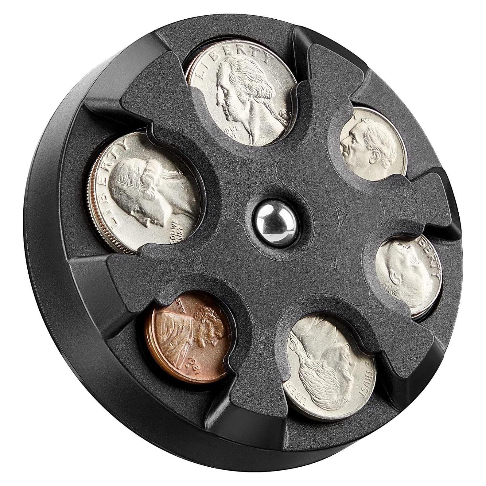 Soporte de Monedas JOYTUTUS Negro, Organizador Portátil 9.14 cm