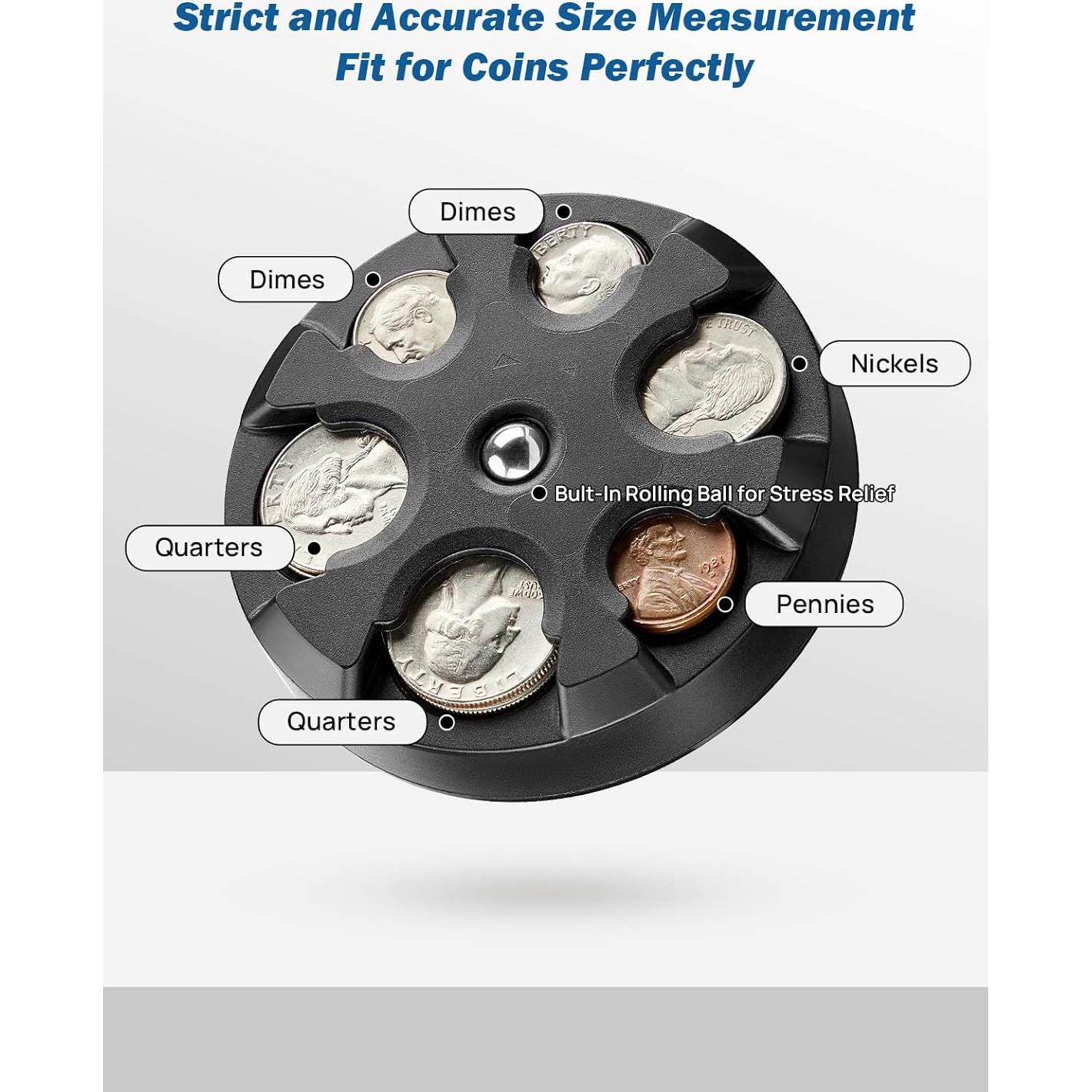 Soporte de Monedas JOYTUTUS Negro, Organizador Portátil 9.14 cm