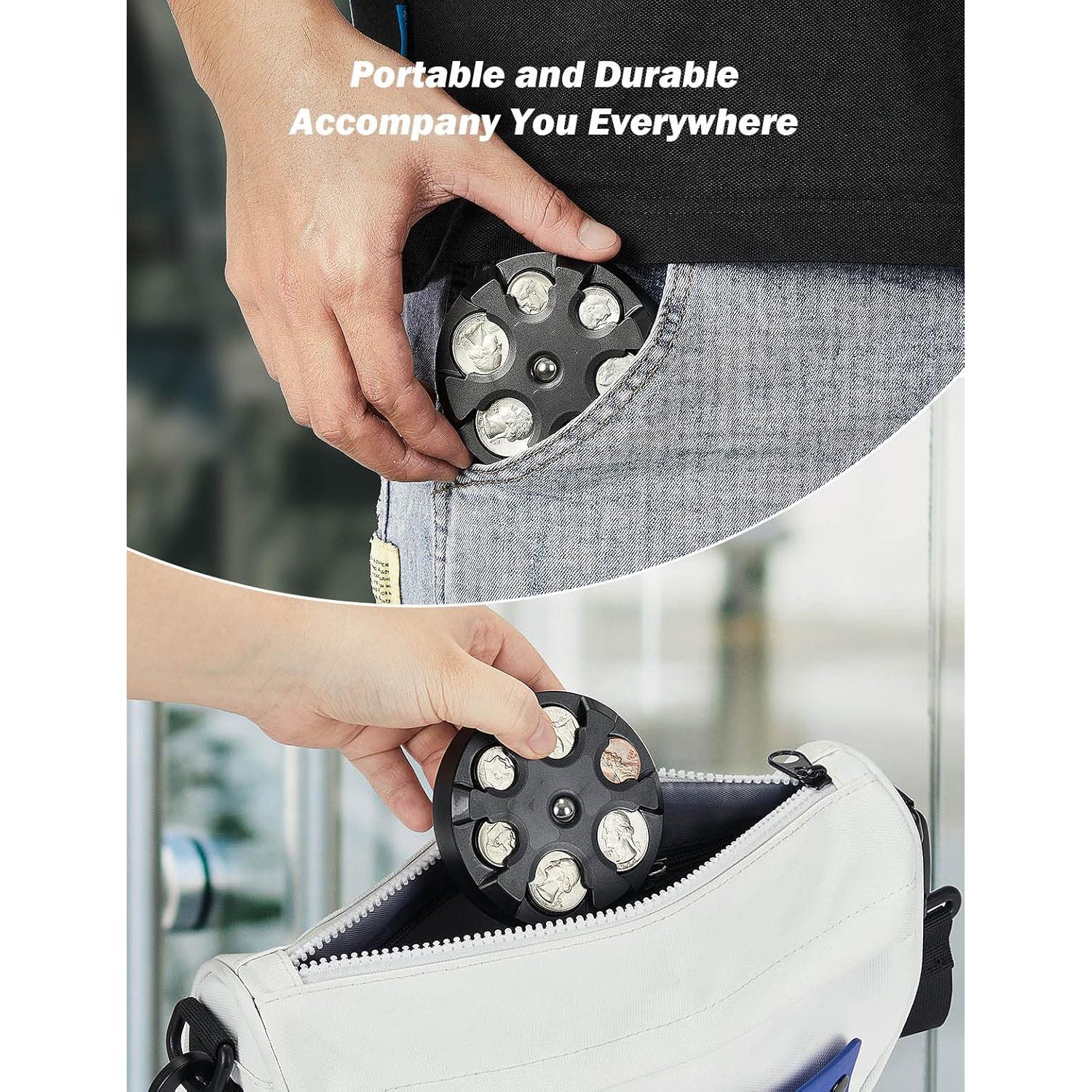 Soporte de Monedas JOYTUTUS Negro, Organizador Portátil 9.14 cm