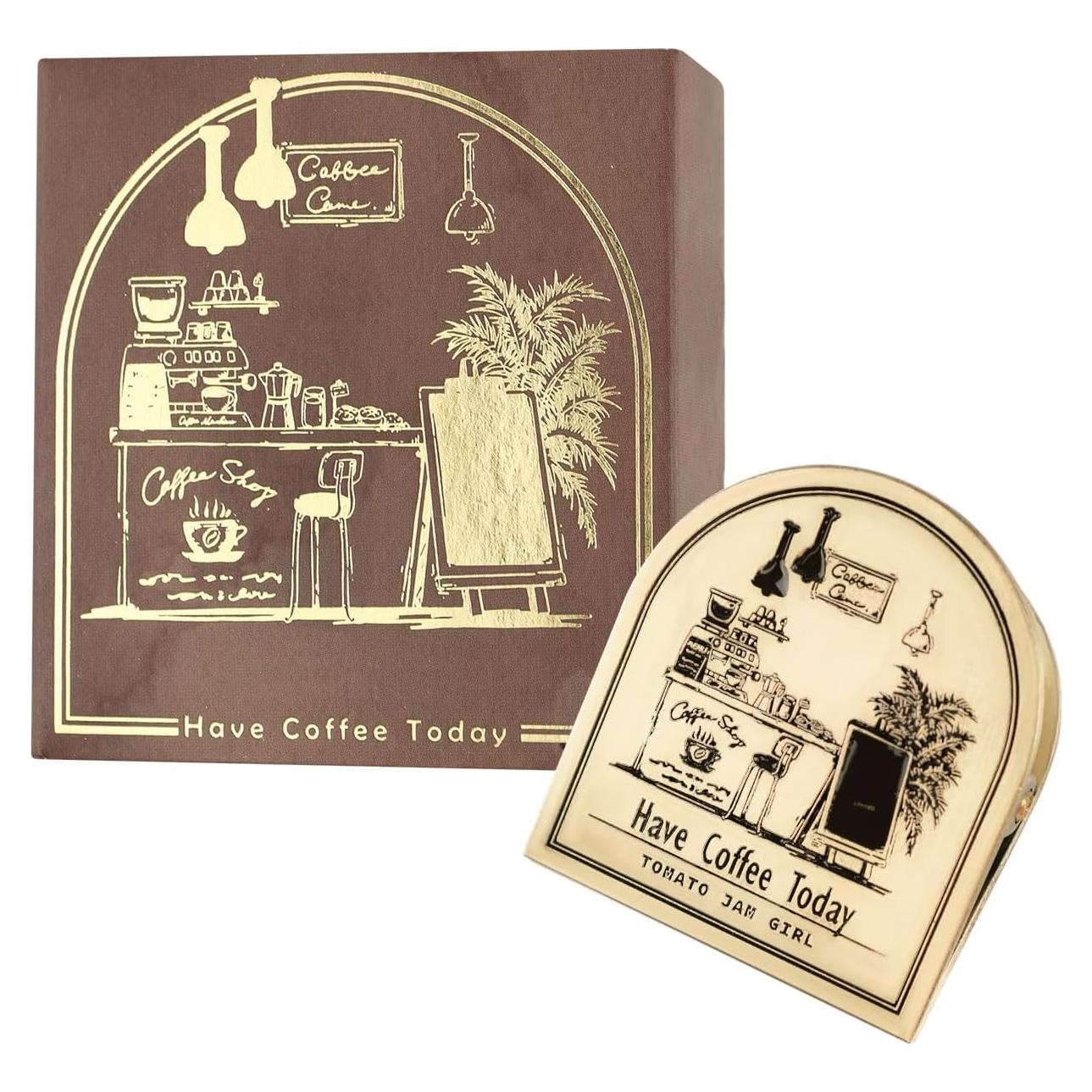 Clip de Libro Vintage Dizdkizd de Metal con Temática de Café