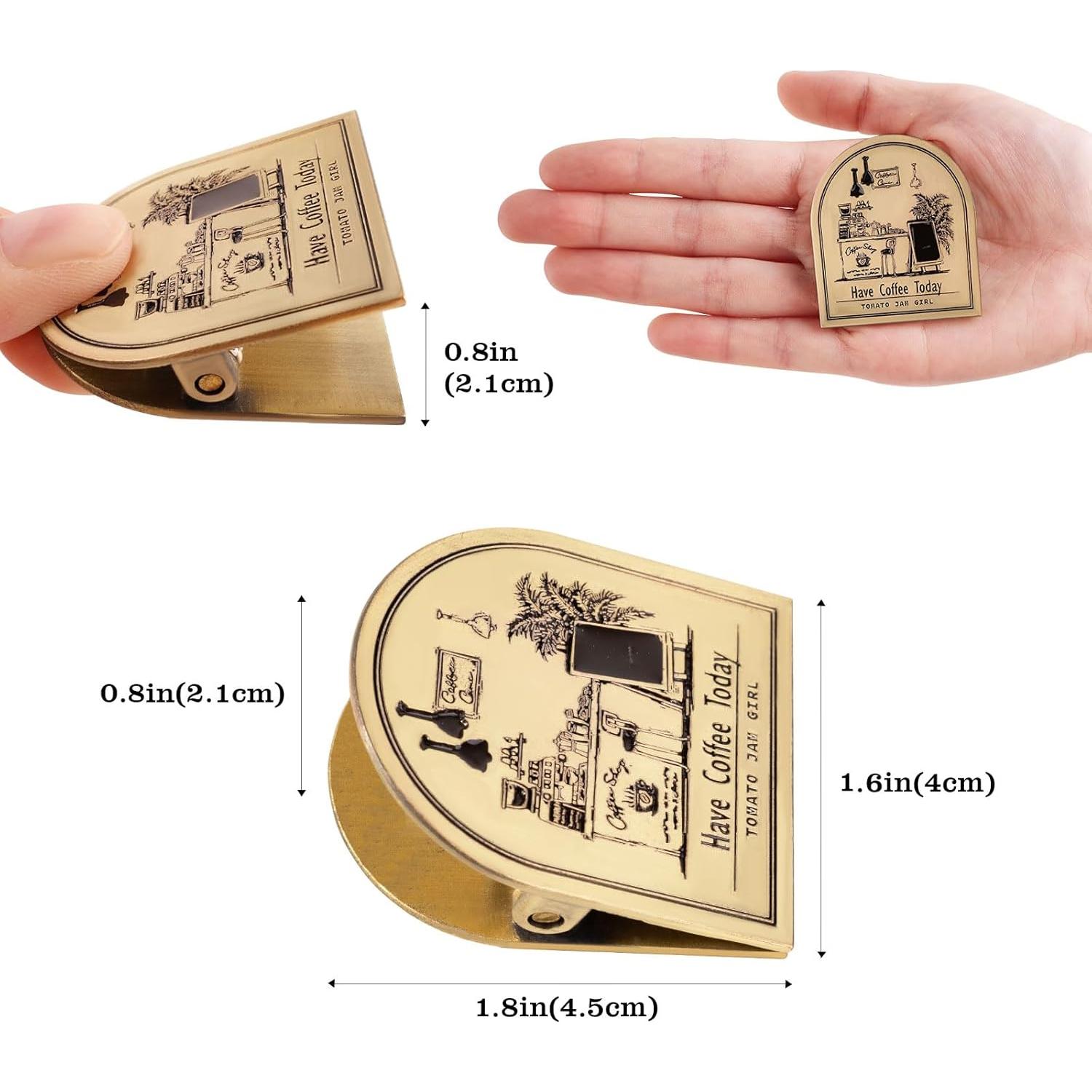 Clip de Libro Vintage Dizdkizd de Metal con Temática de Café