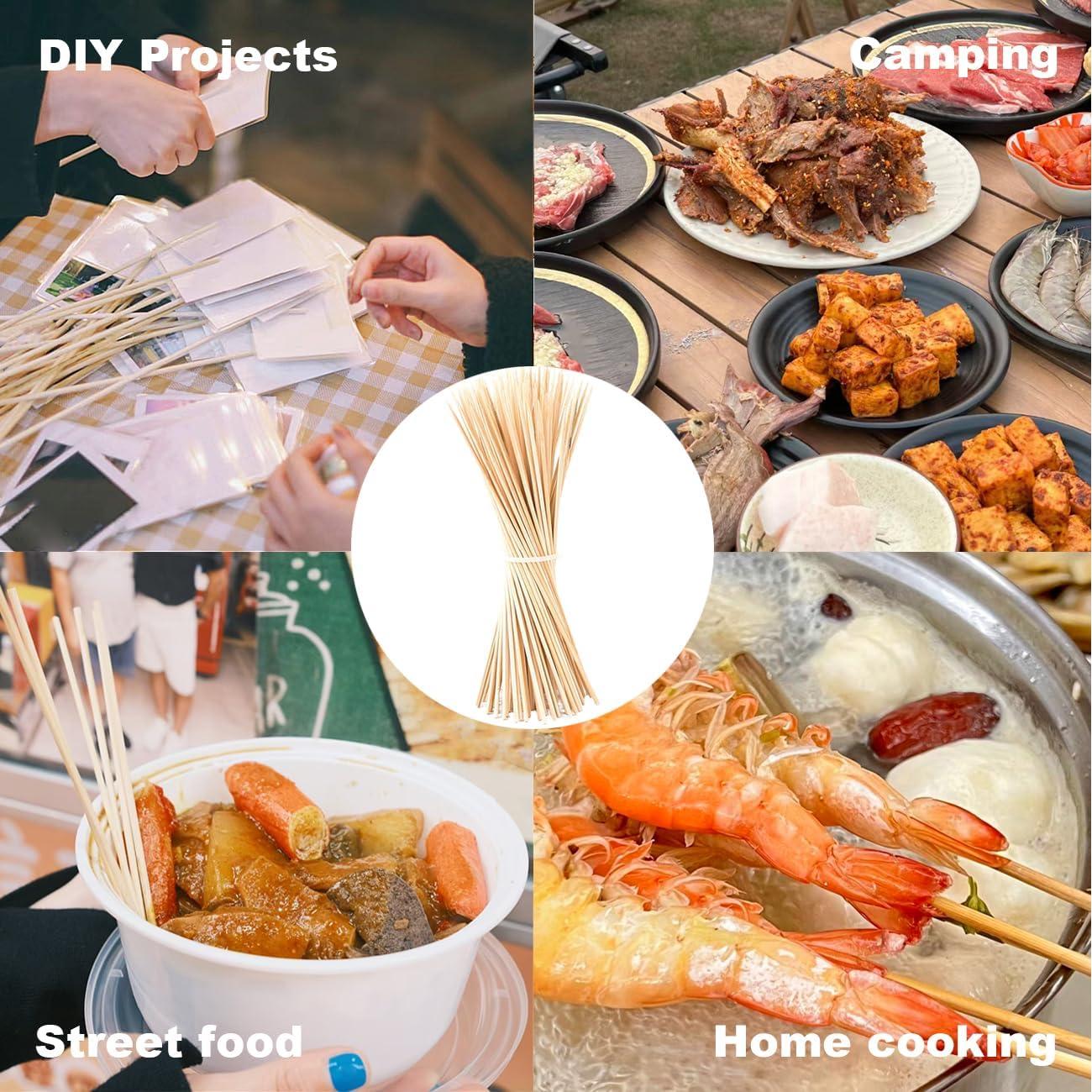 170 Palillos de Bambú 25.4 cm SURVART para BBQ y Manualidades