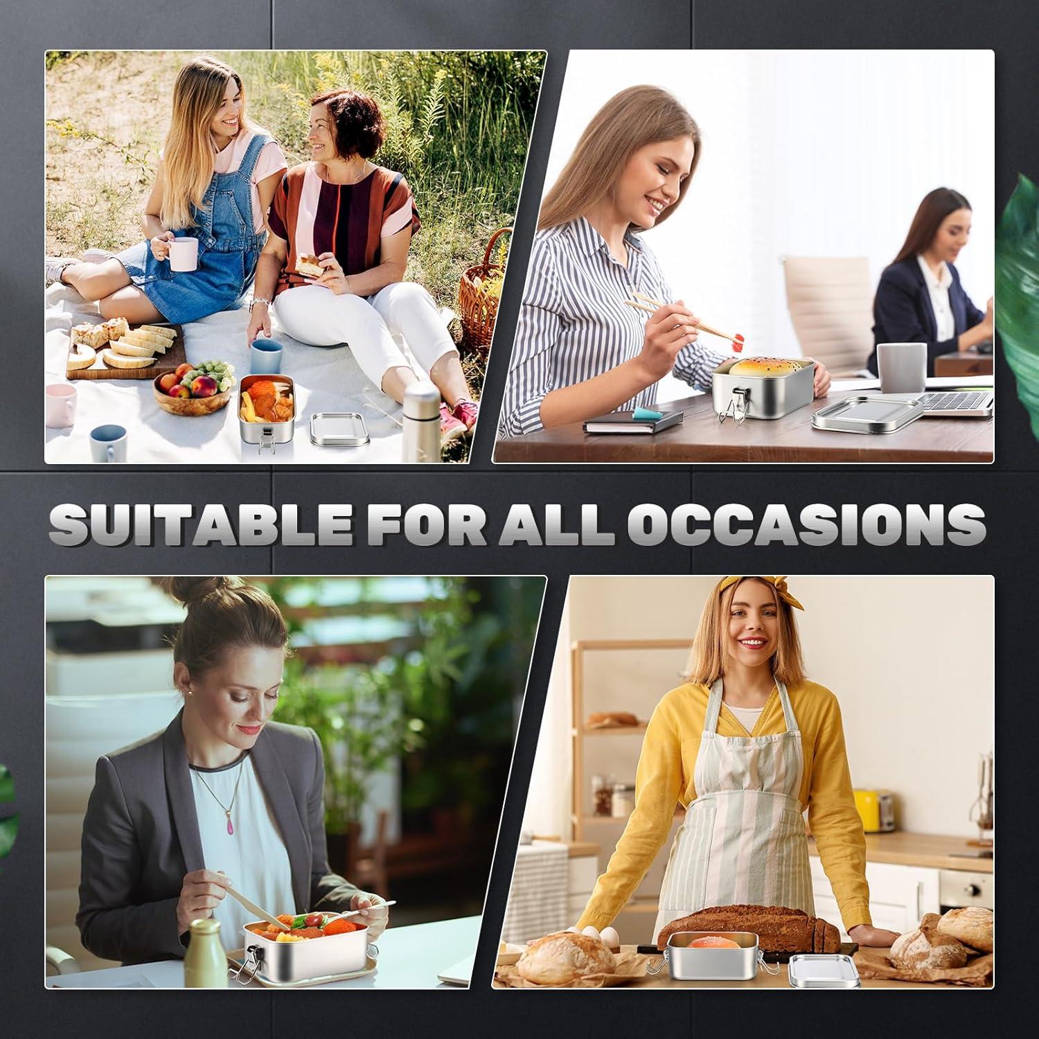 Contenedores de Comida Acero Inoxidable Umigy 4 Pcs 550ml