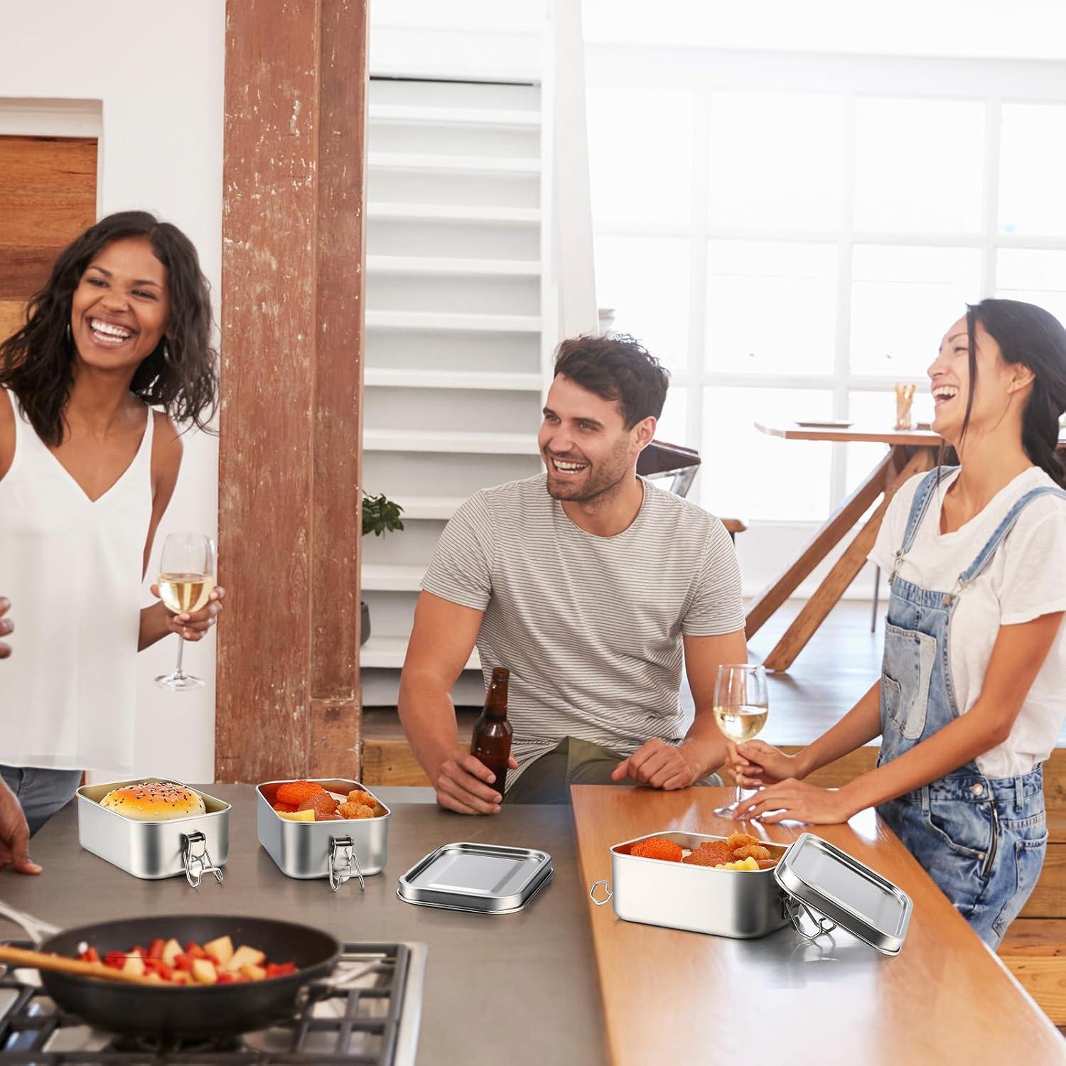 Contenedores de Comida Acero Inoxidable Umigy 4 Pcs 550ml