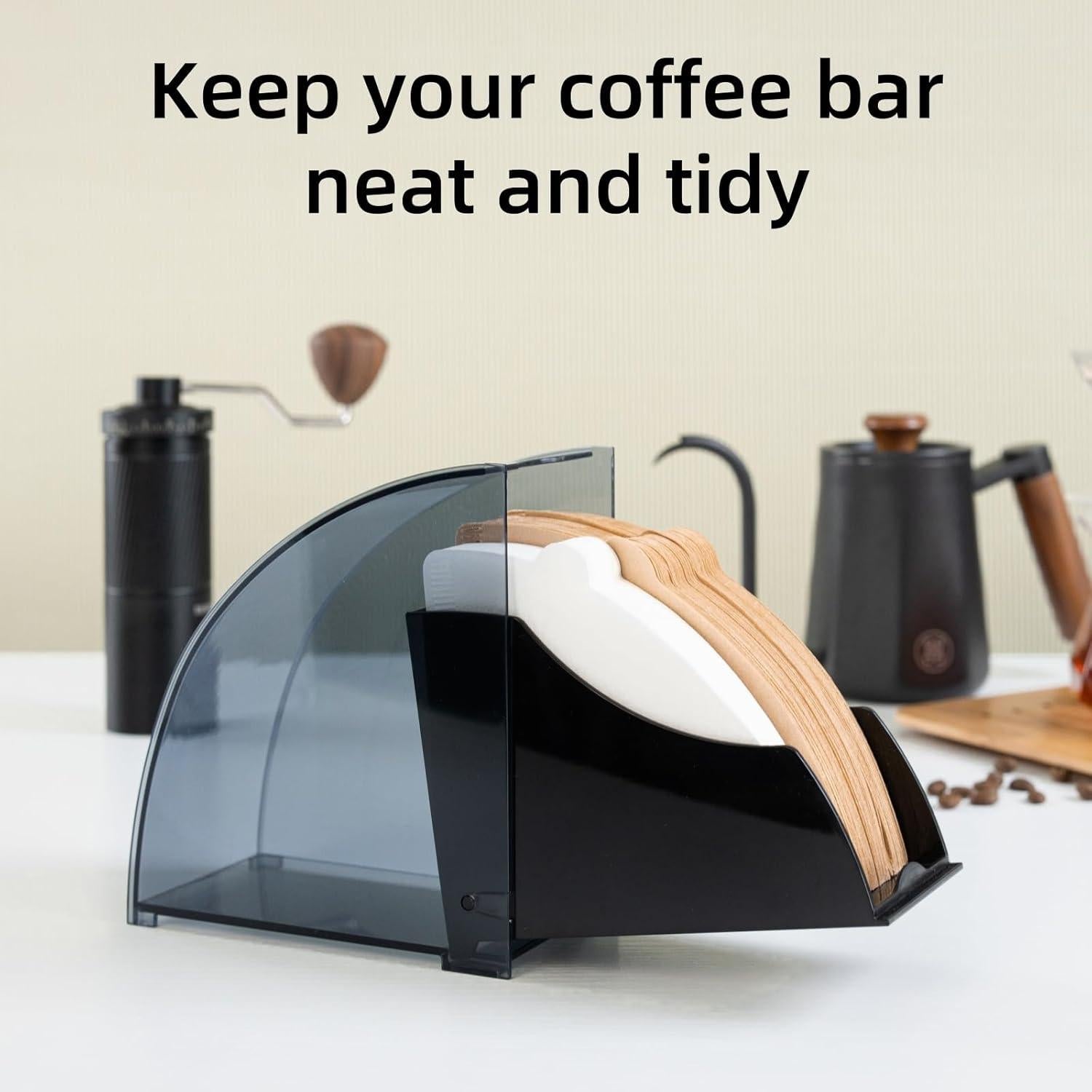 Soporte para Filtros de Café IZKOOKE Negro, Organizador Hermético