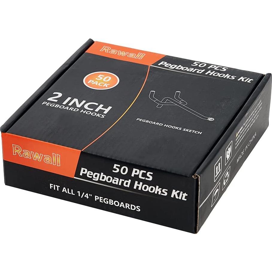 Ganchos de Metal Galvanizado Rawall 5 cm para Tablero Perforado