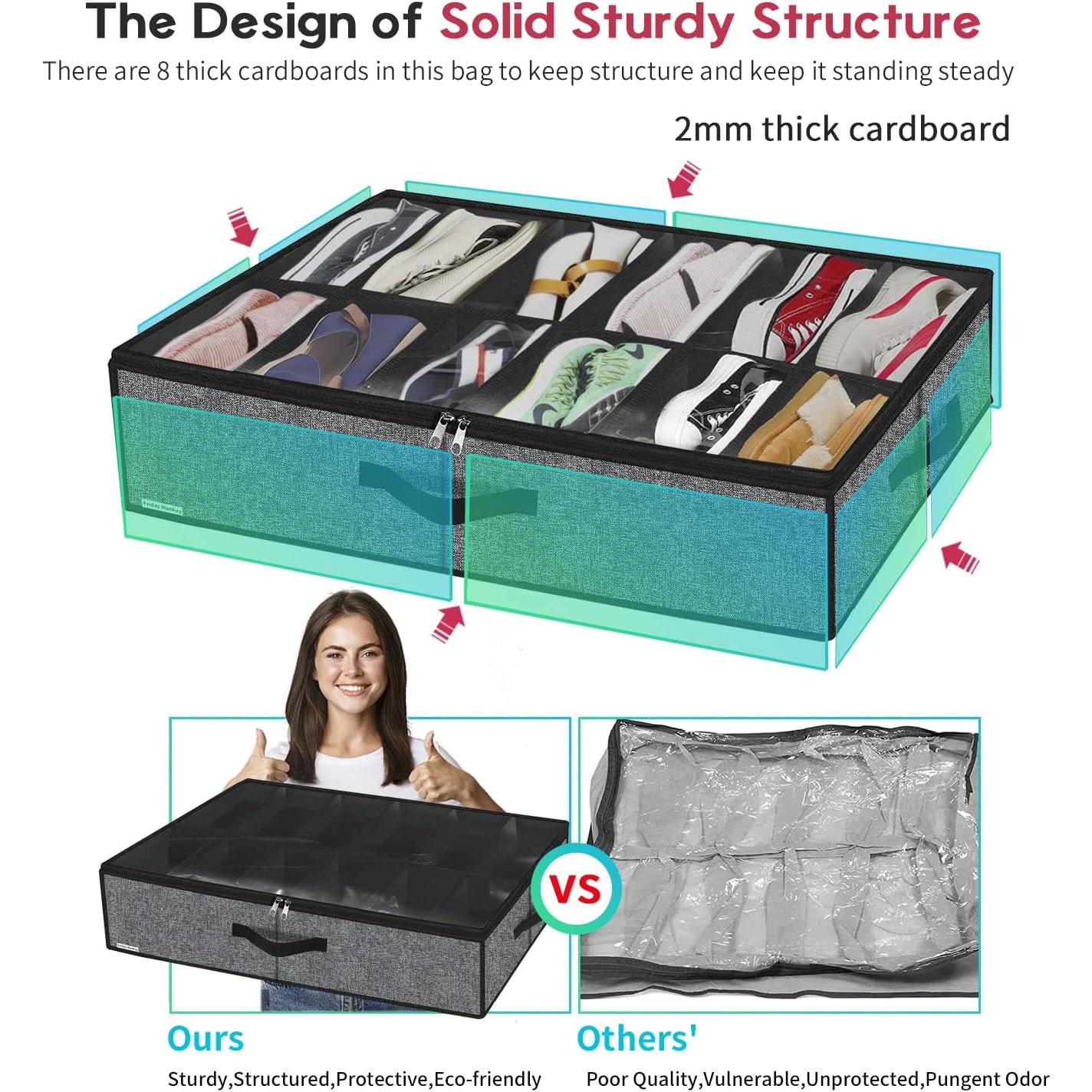 Organizadores de Zapatos Bajo la Cama Friday Monkey 2 Pzas 24 Pares