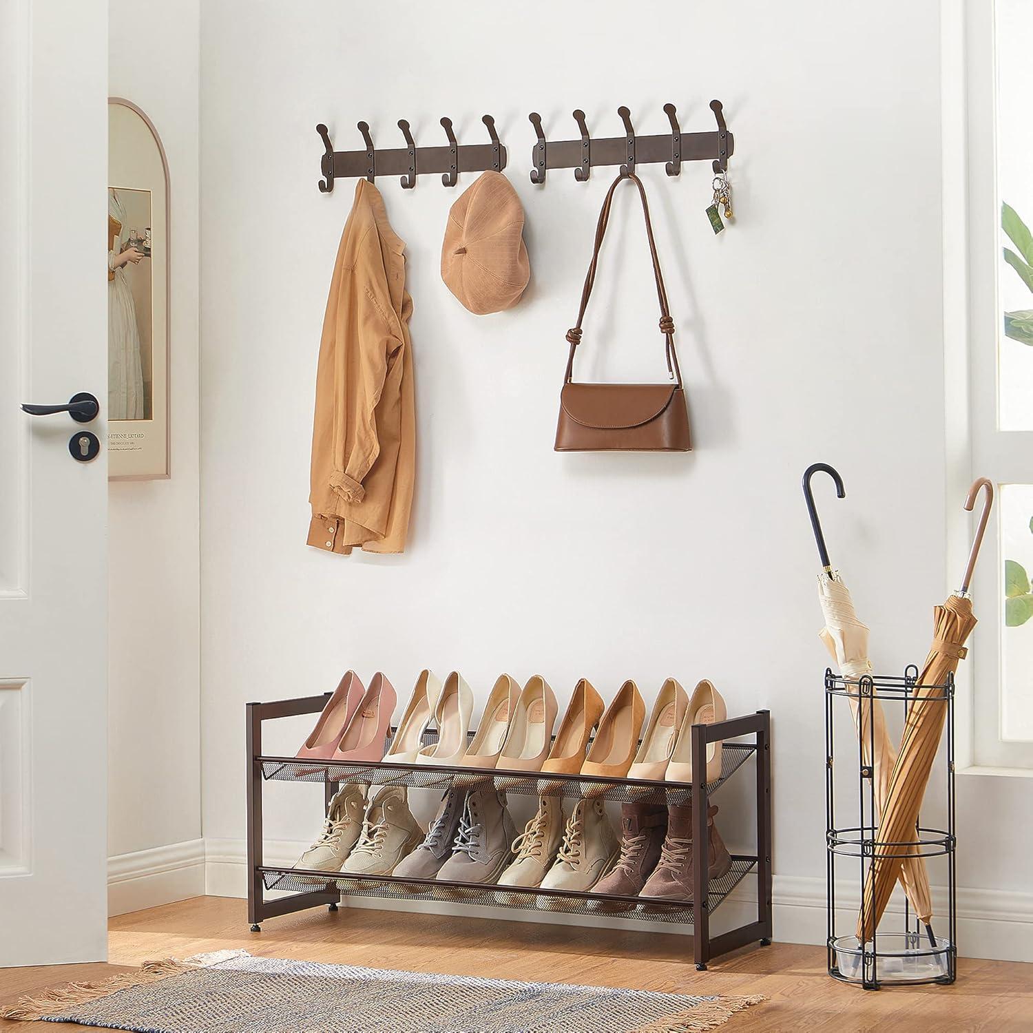 Estante para Zapatos SONGMICS de 2 Niveles, Metal Bronce, 10 kg