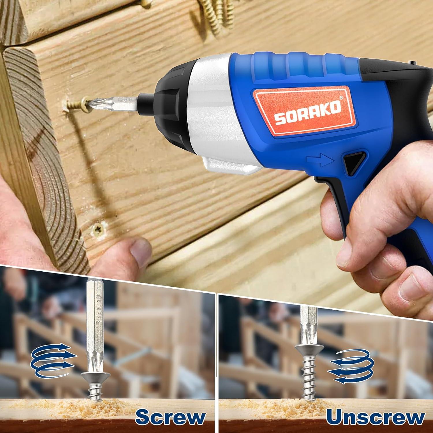 Destornillador Eléctrico SORAKO 4V Inalámbrico con 30 Acc.