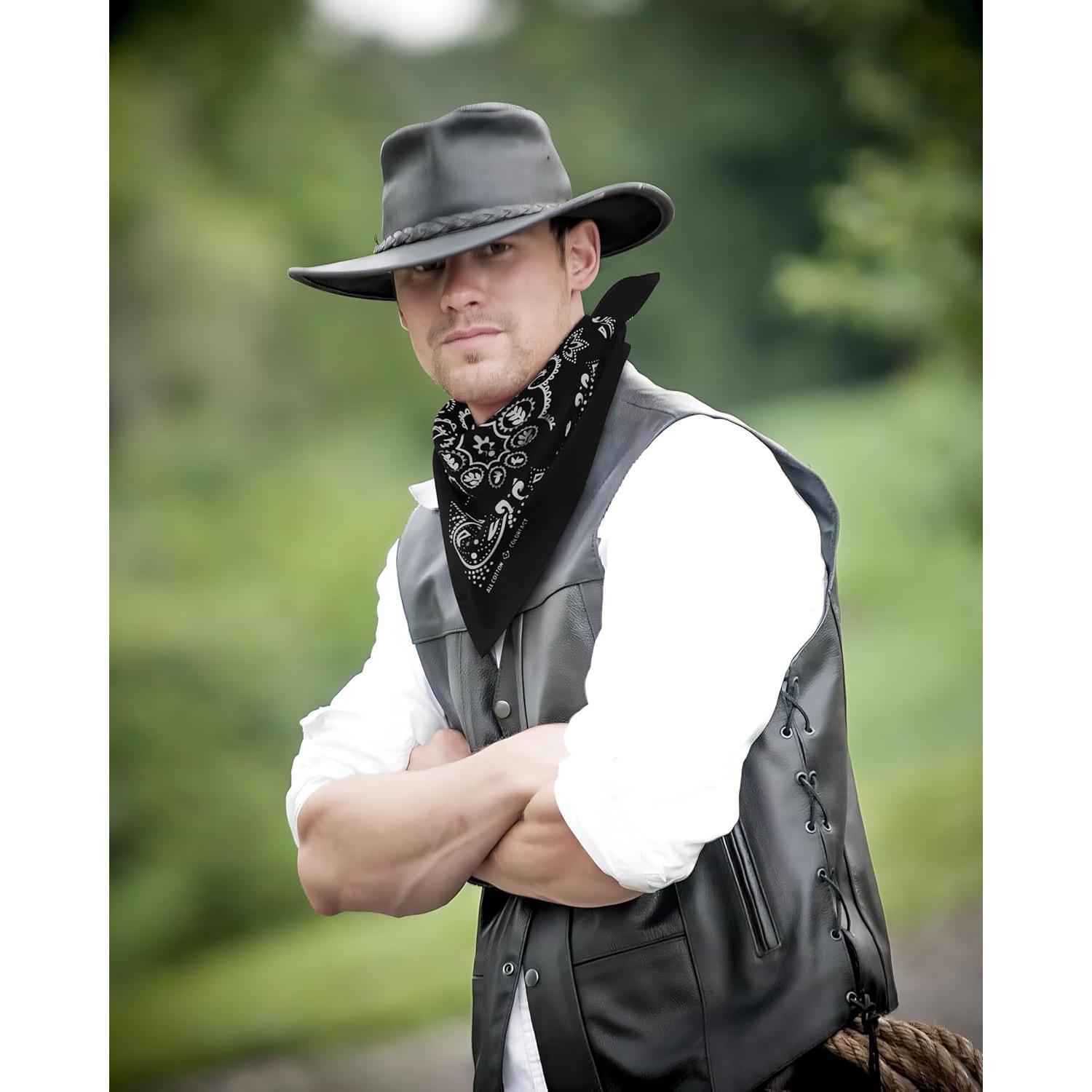 Bufanda Bandana Occidental 100% Algodón con Hebilla de Cuero