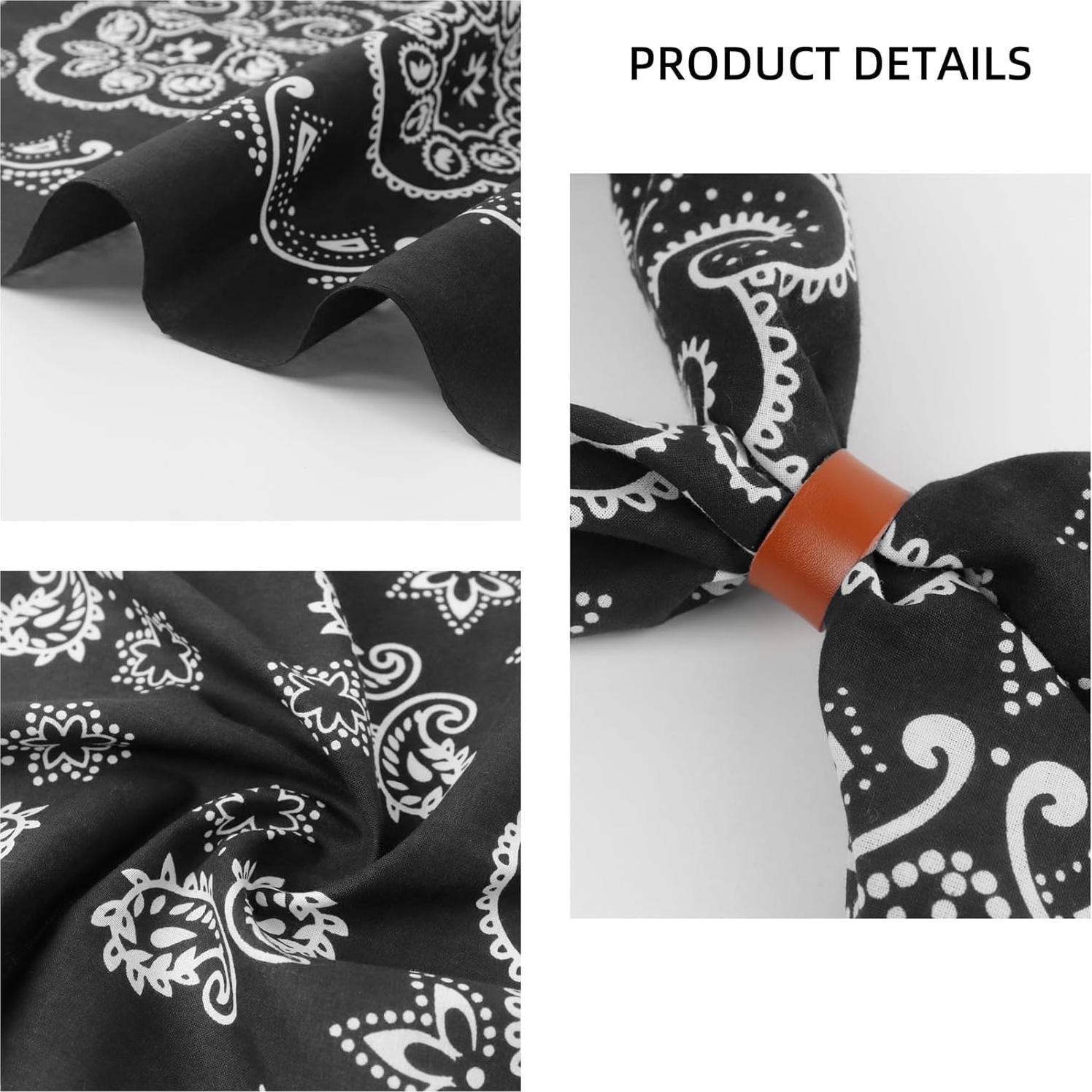 Bufanda Bandana Occidental 100% Algodón con Hebilla de Cuero