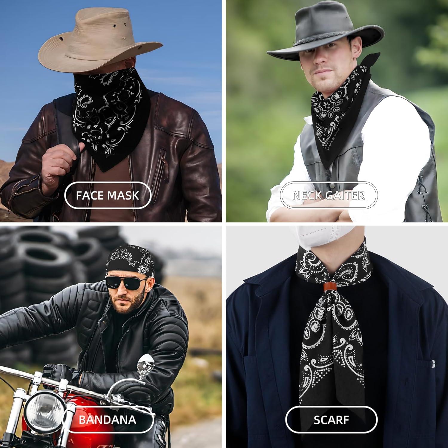 Bufanda Bandana Occidental 100% Algodón con Hebilla de Cuero