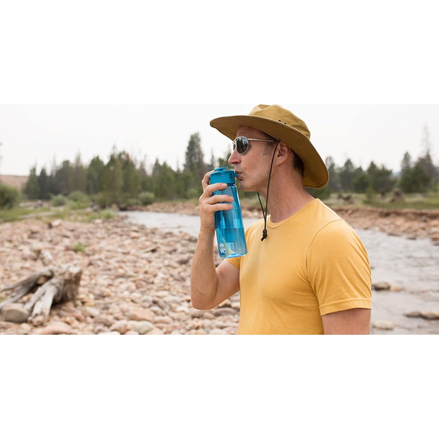 Botella de Agua en Spray Lunatec 750ml Azul - 3 en 1 Rocío, Ducha y Chorro