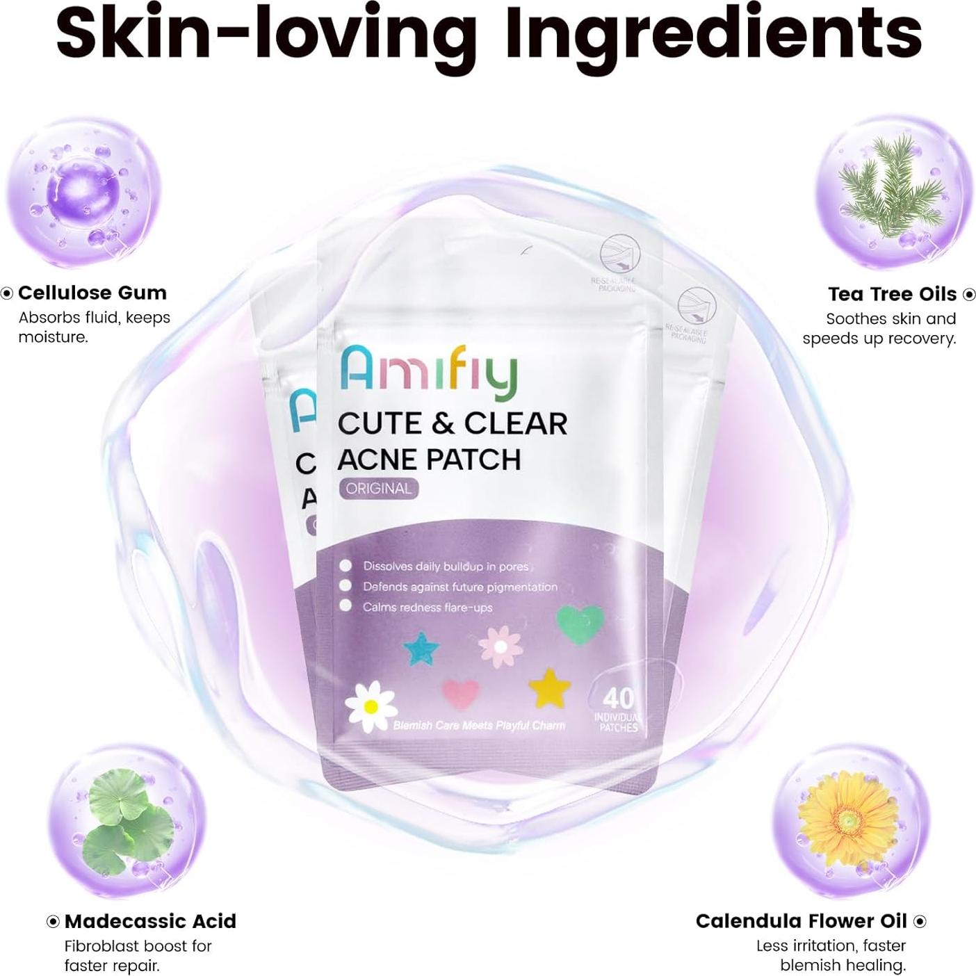 Parches para Granos Amifiy - Hidrocoloide Vegano 40 Unidades