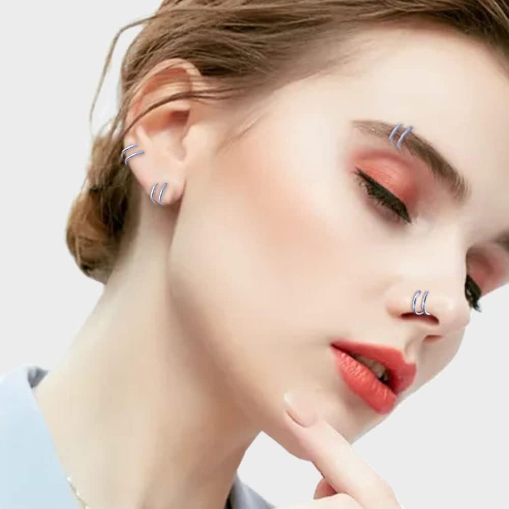 Anillo de Nariz Doble Aro Novtying - Acero Quirúrgico 20G