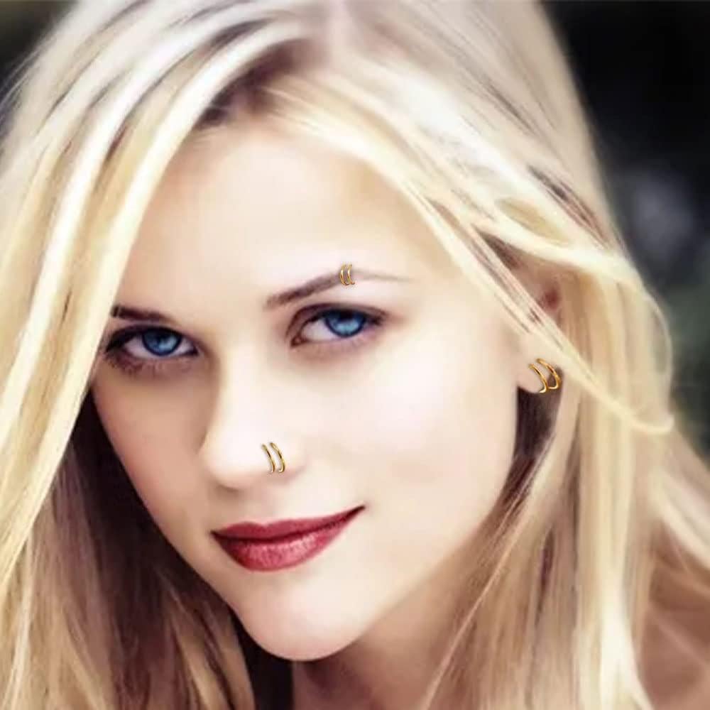 Anillo de Nariz Doble Aro Novtying - Acero Quirúrgico 20G