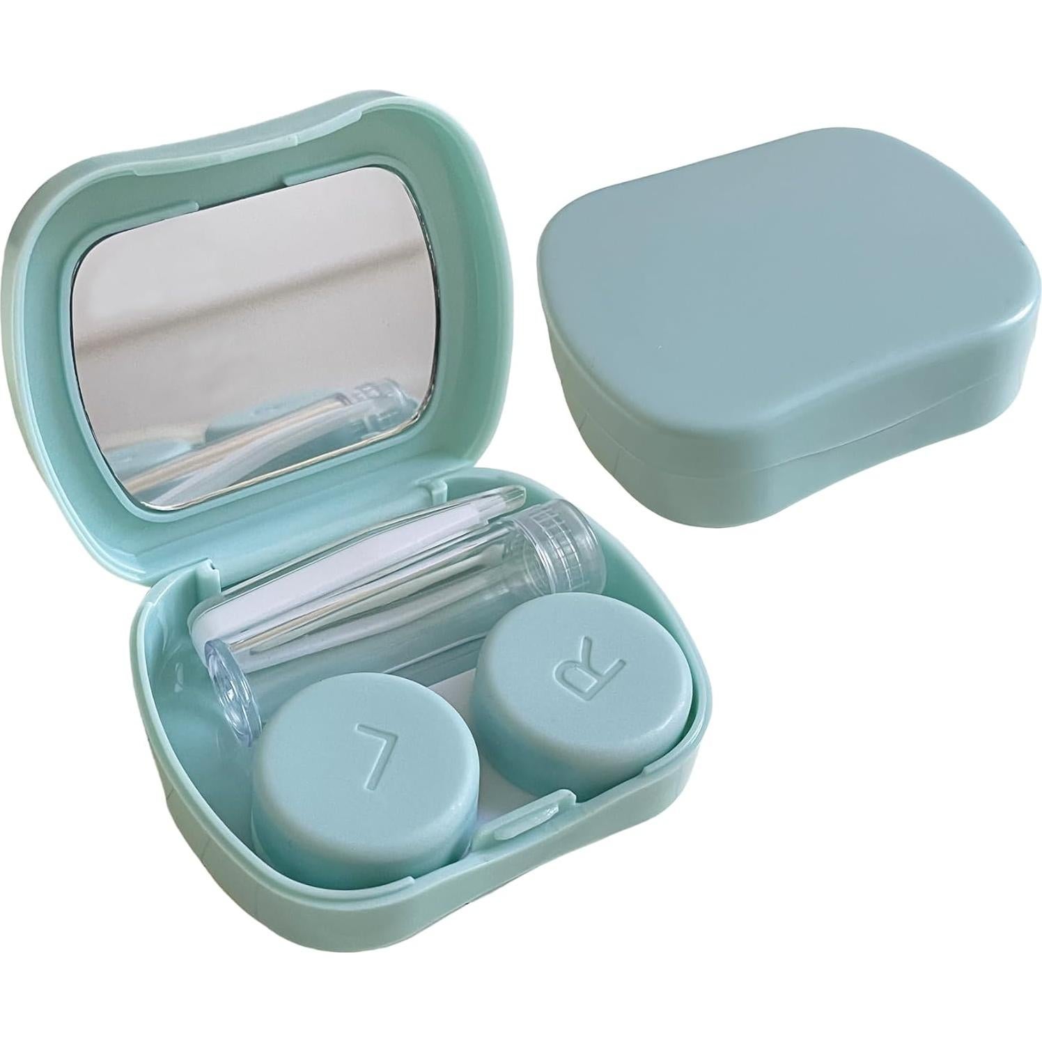 Estuche 2 en 1 para Lentes de Contacto y Gafas Azul