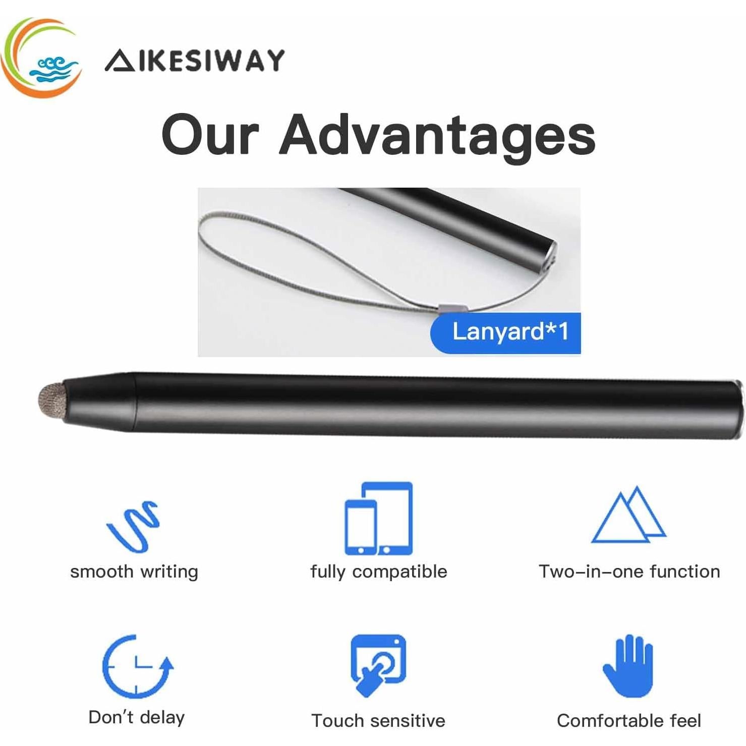 Bolígrafo Estilográfico Telescópico SANDAO para Pantallas Táctiles, Punta Retráctil, Alta Precisión, Negro