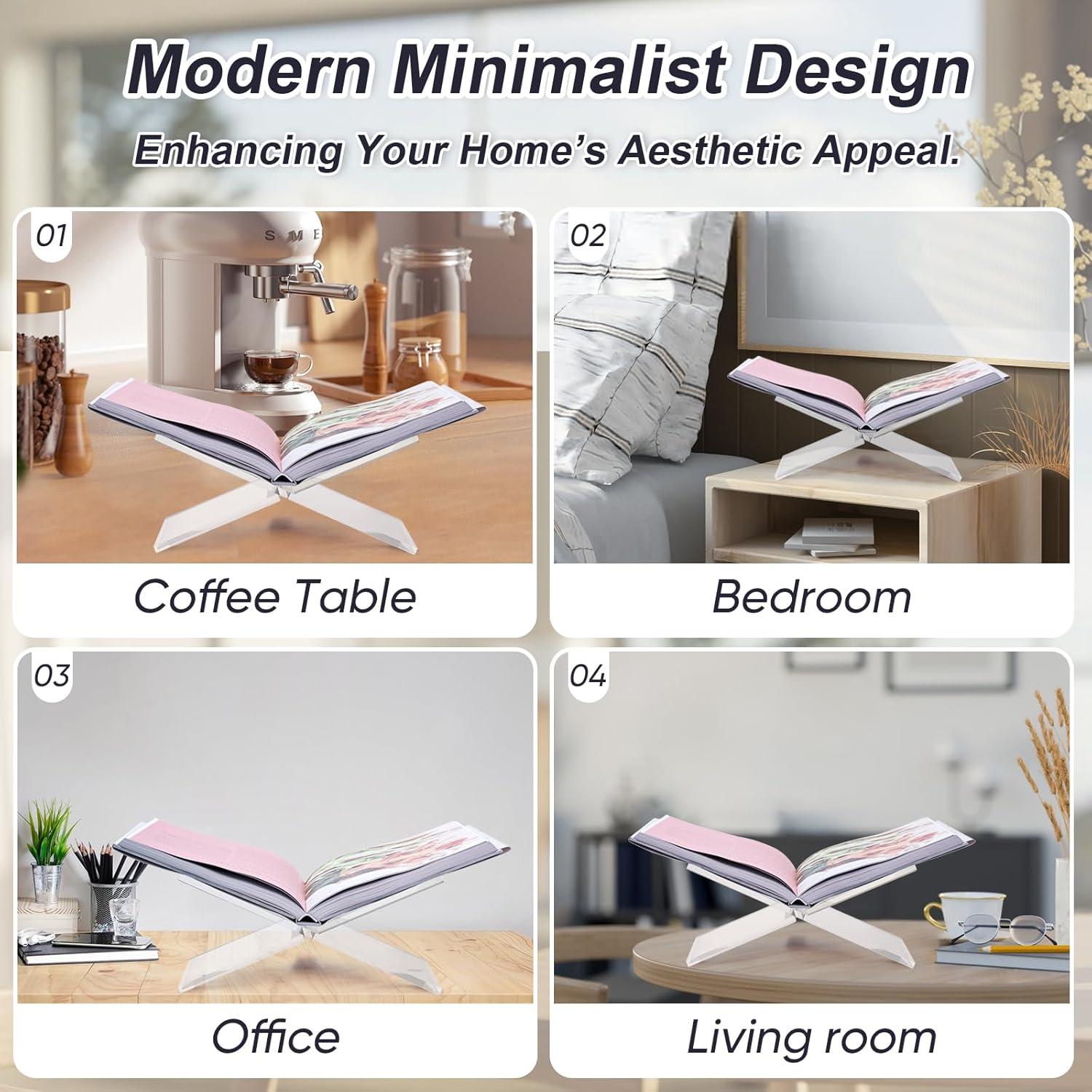 Soporte de Libro Acrílico Crikele Grande Transparente