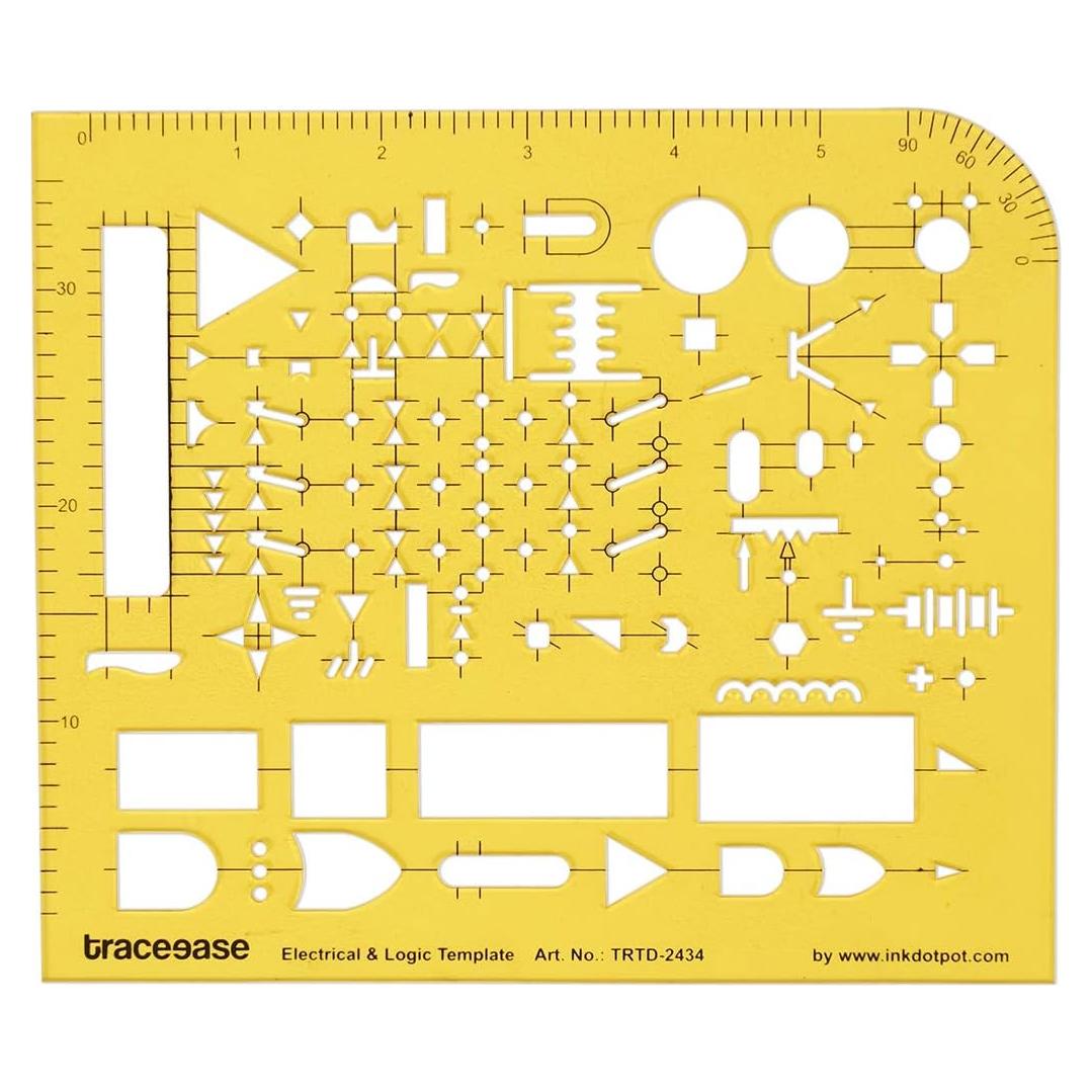 Plantilla de Dibujo Eléctrico Traceease 17.8x15.2 cm - 59 Diseños