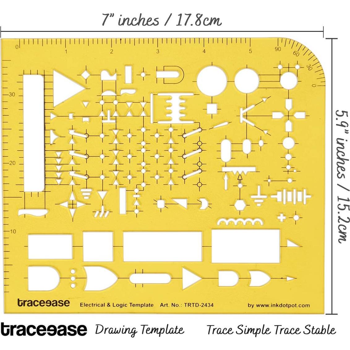 Plantilla de Dibujo Eléctrico Traceease 17.8x15.2 cm - 59 Diseños