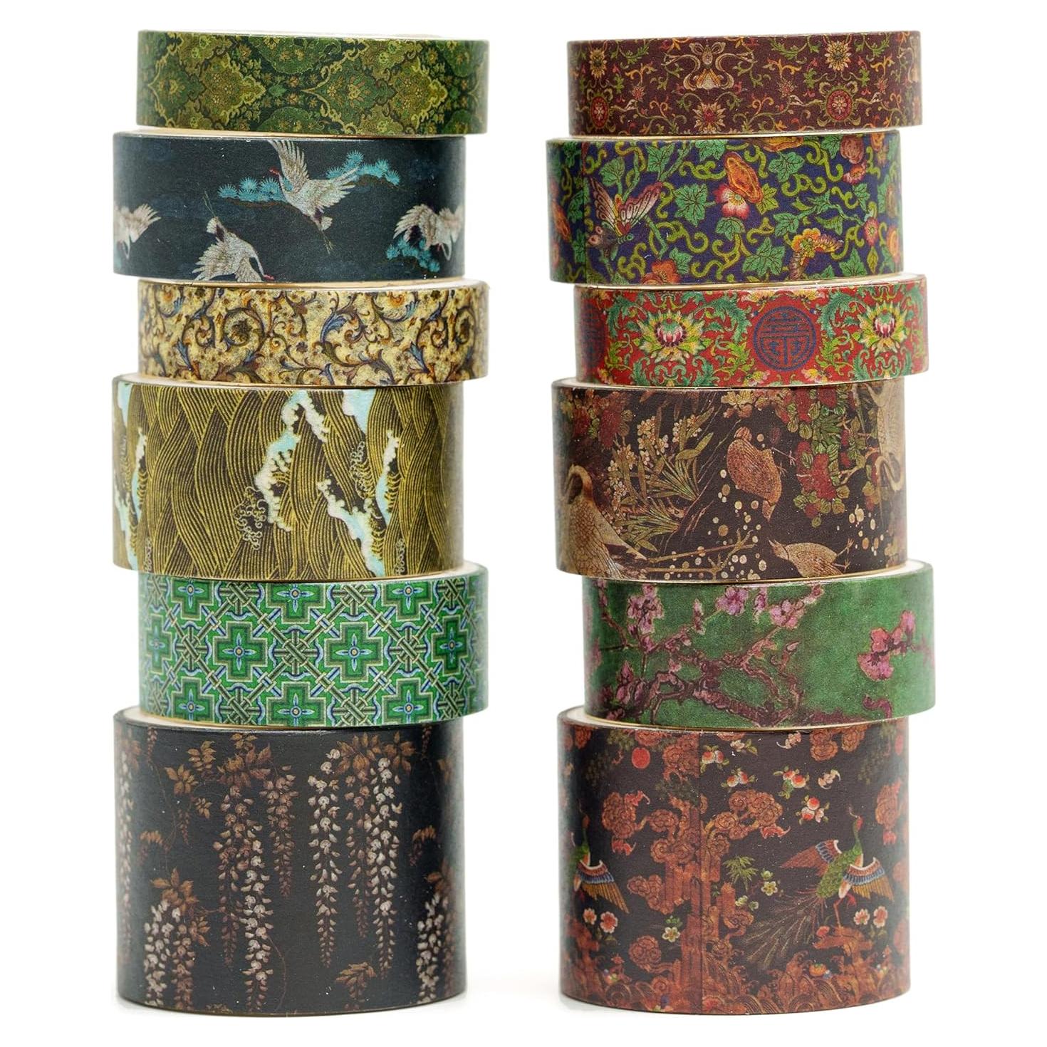 Conjunto de 12 Rollos de Cinta Washi Chinoiserie 30 mm - Songdao