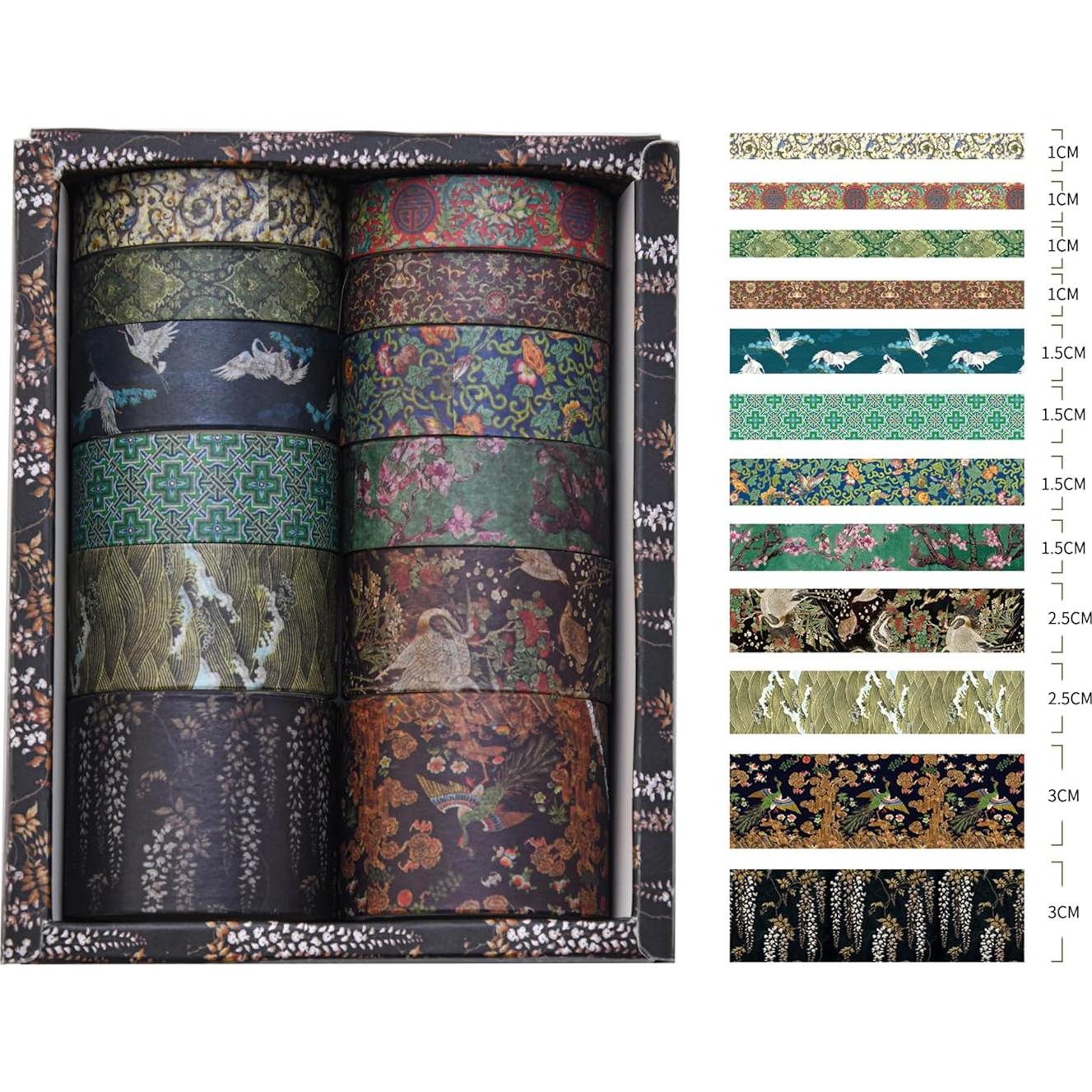 Conjunto de 12 Rollos de Cinta Washi Chinoiserie 30 mm - Songdao